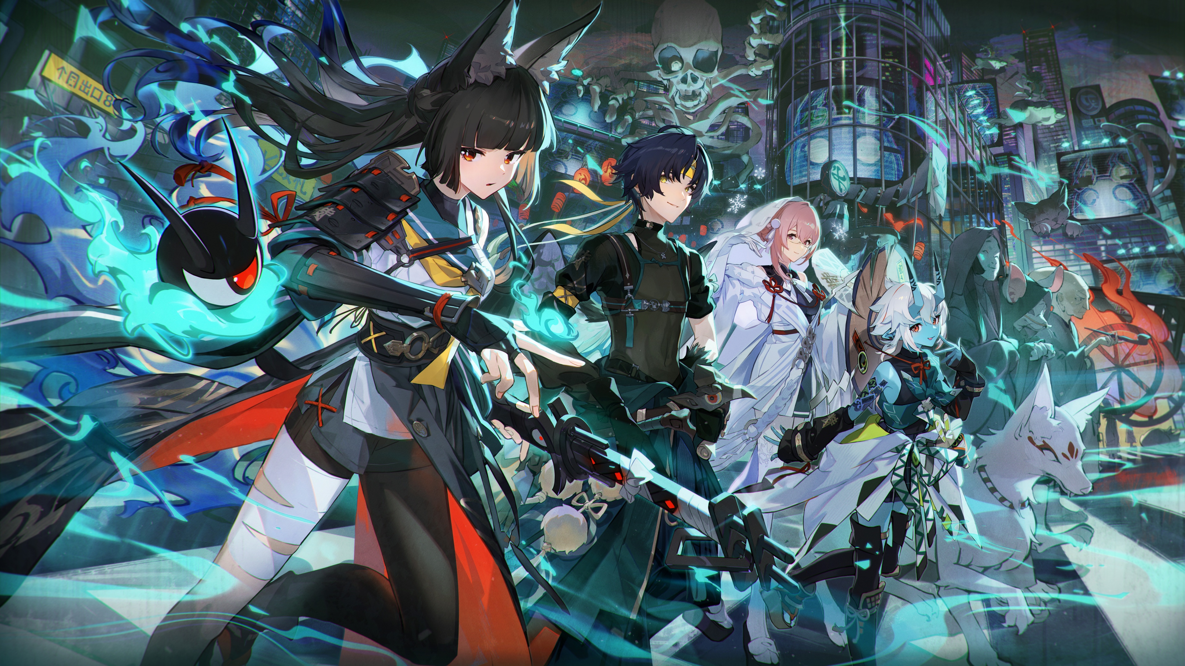 High-resolution cinematic art of Hoshimi Miyabi from Zenless Zone Zero