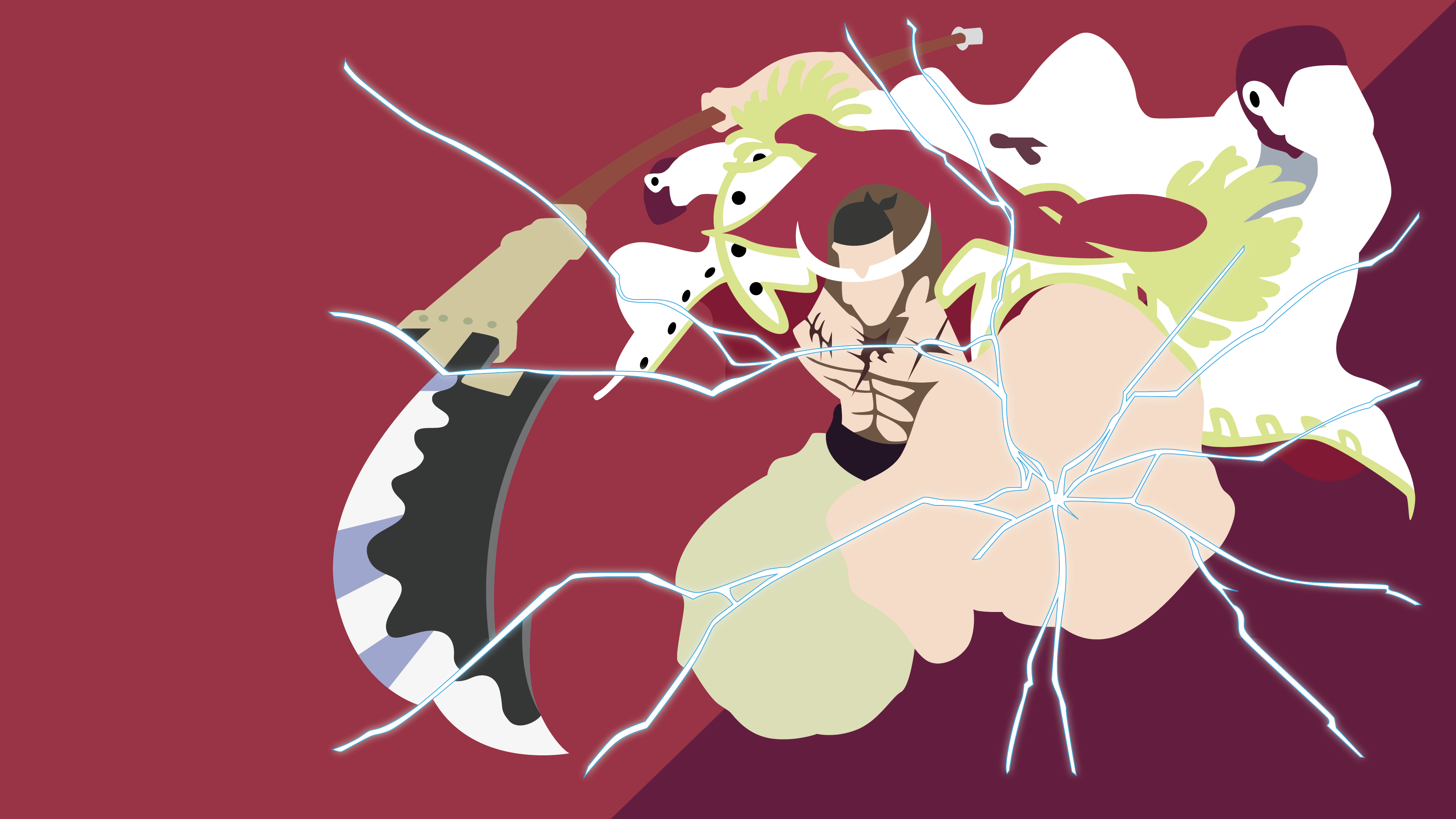 Minimalist silhouette art of Monkey D. Luffy from One Piece