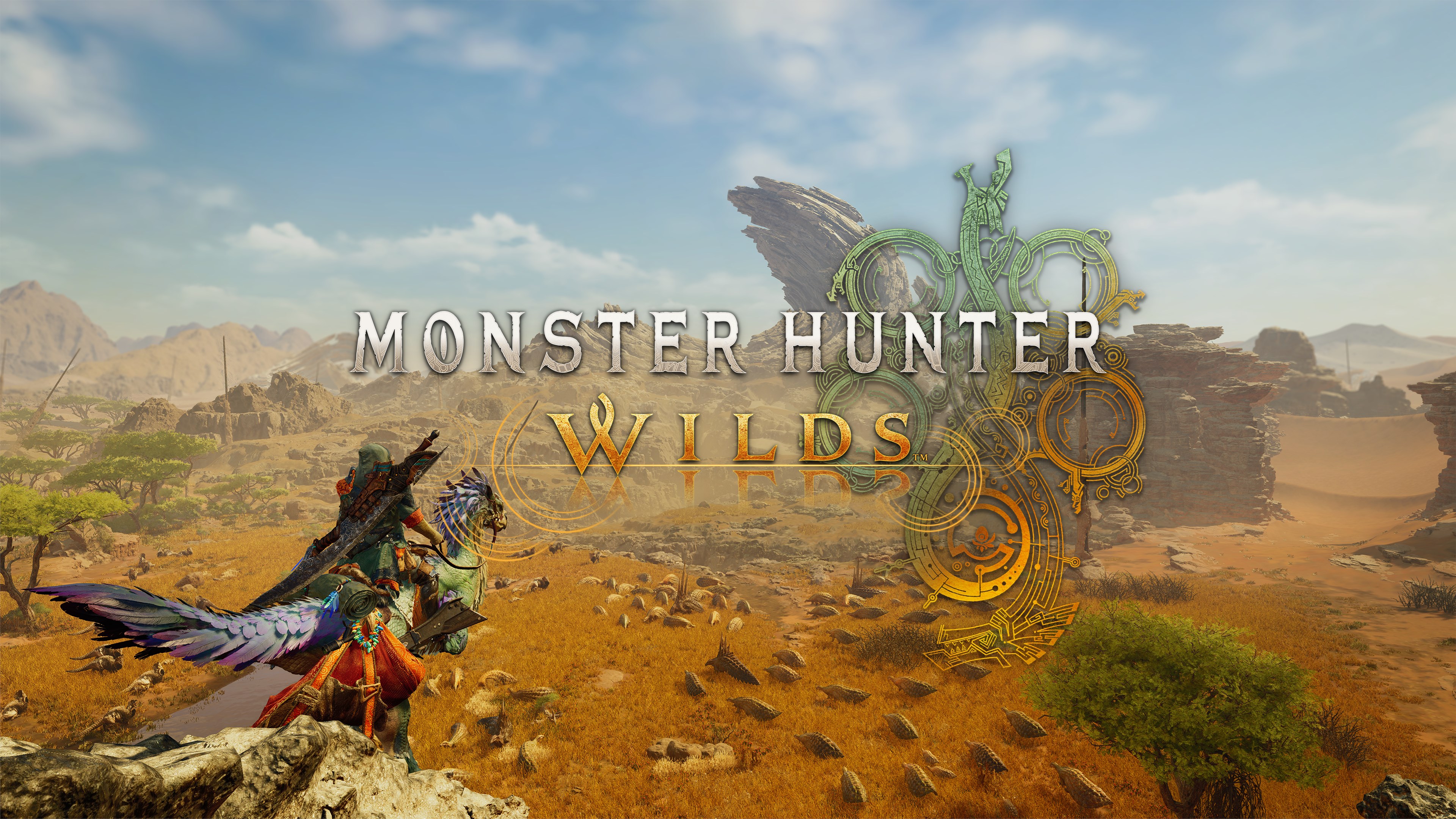 A detailed view of a Hunter in the vast, windswept landscapes of Monster Hunter Wilds.