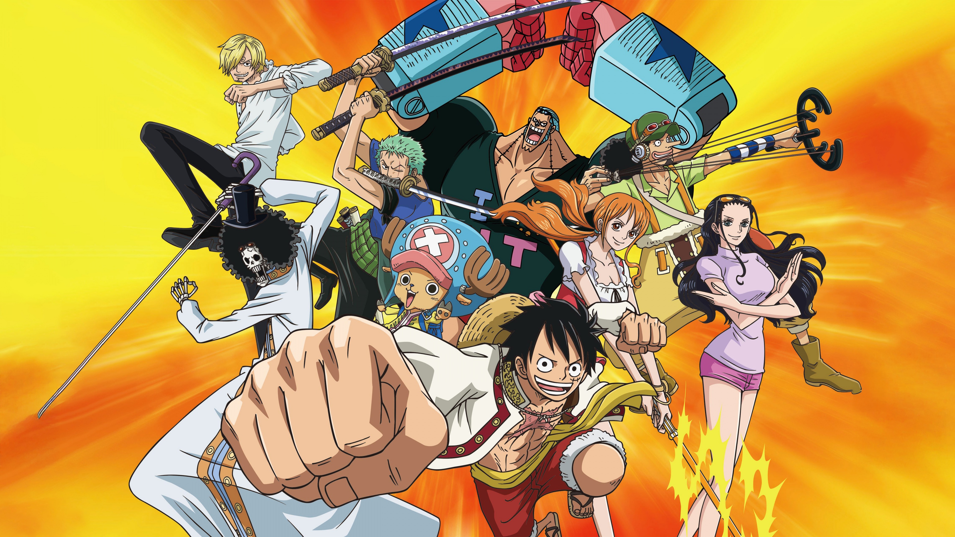 Anime poster featuring Monkey D. Luffy, Roronoa Zoro, and Sanji from the One Piece series.