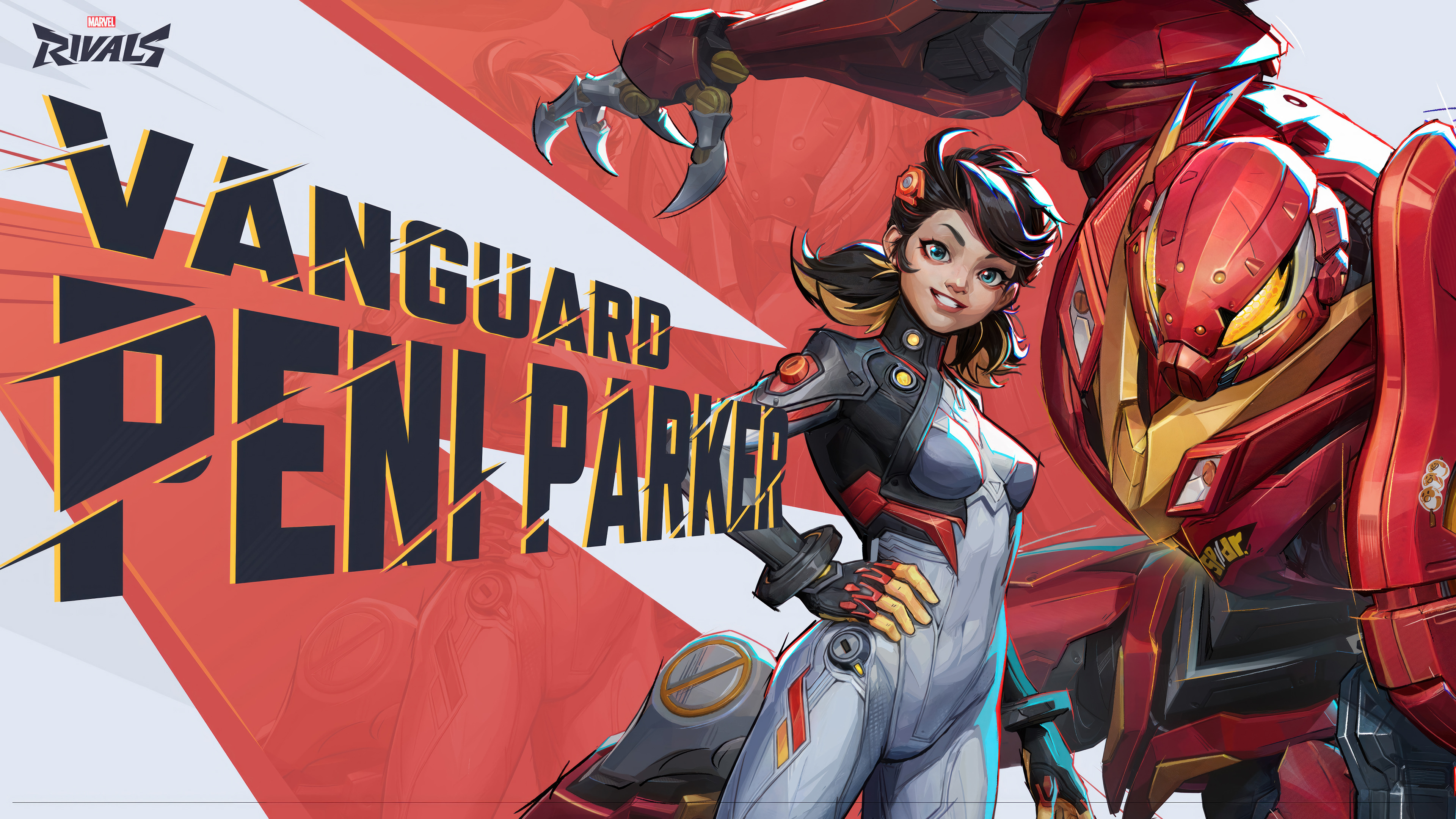 Peni Parker from the Marvel Rivals video game featuring her signature combat suit.