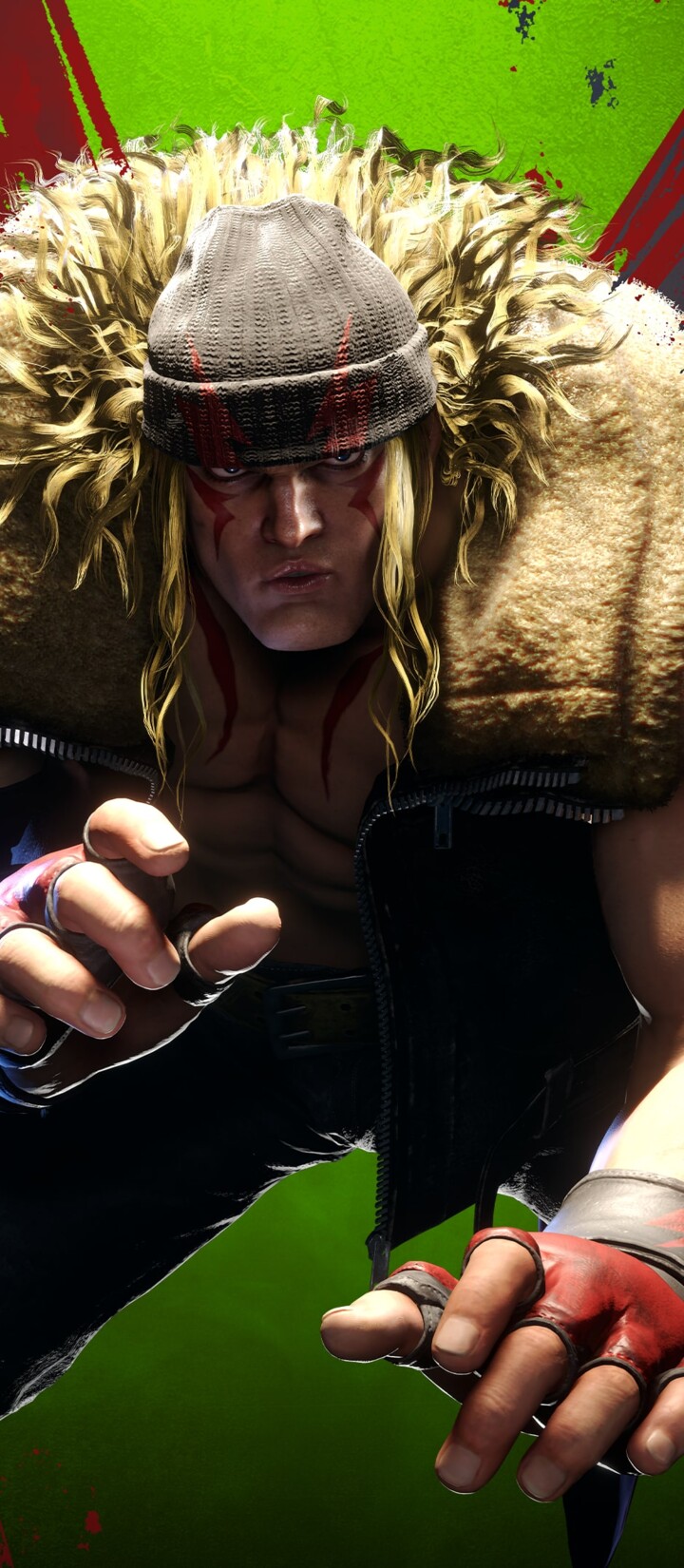A highly detailed, cinematic close-up of Ryu from Street Fighter 6, featuring realistic textures and dynamic lighting.
