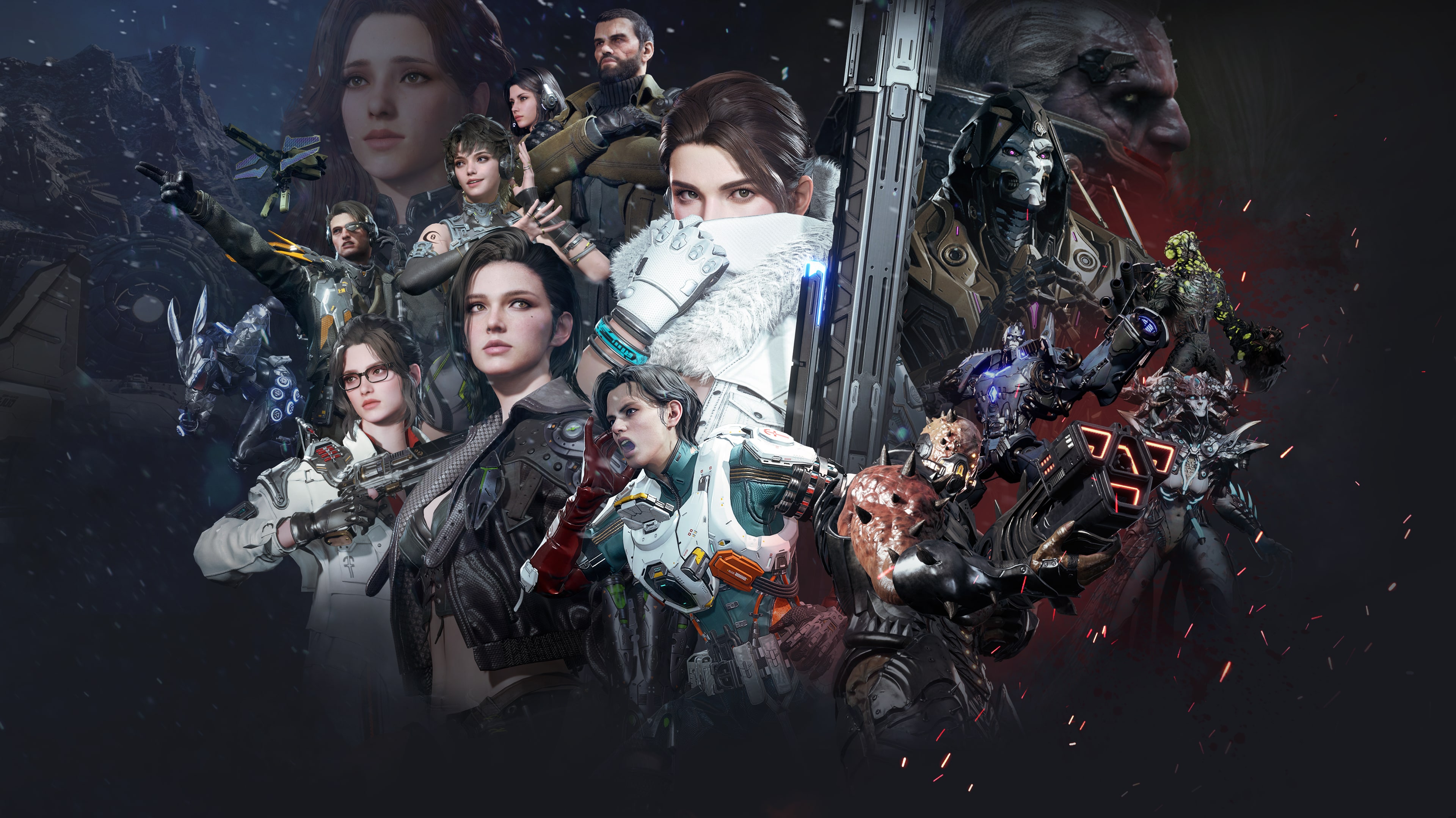 Detailed character art of a playable hero from The First Descendant, featuring futuristic armor and cinematic lighting.