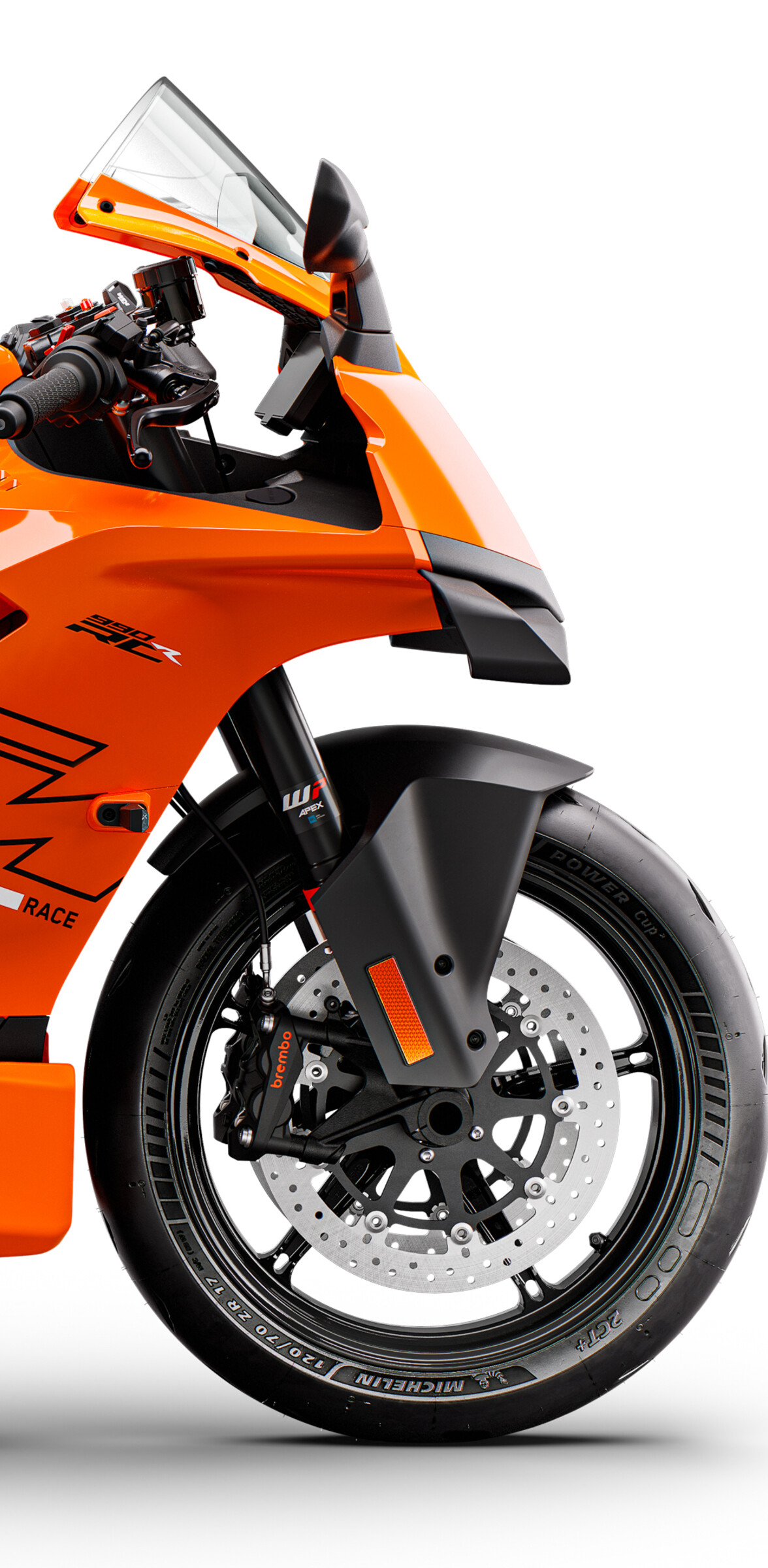 A highly aerodynamic futuristic sports motorcycle with sleek metallic plating and integrated neon lighting.