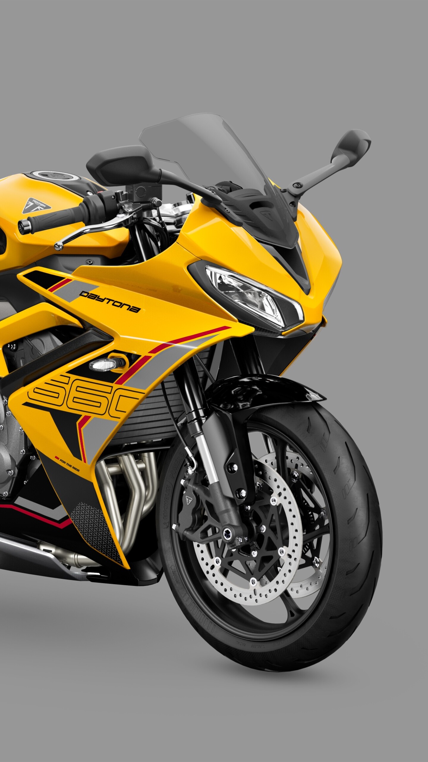 A high-detail, professional shot of the 2026 Triumph Daytona 660 sports motorcycle featuring sleek fairings and a modern aerodynamic build.