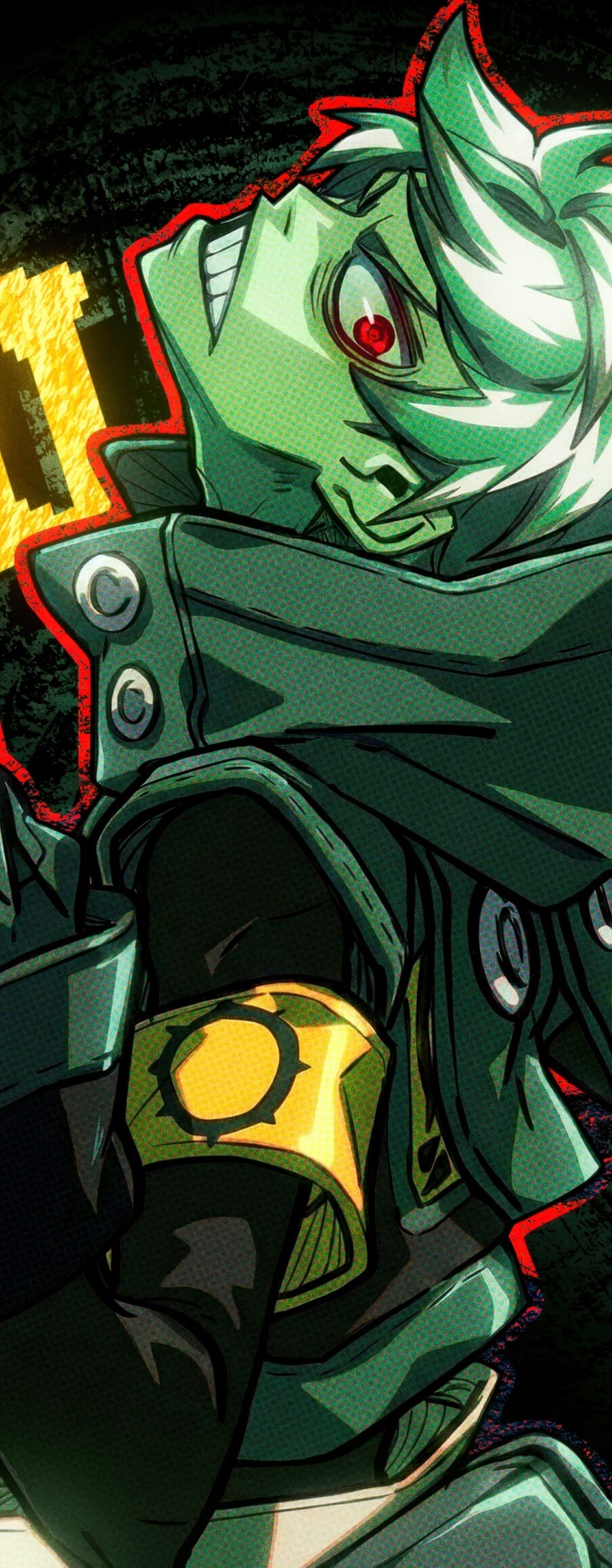 A detailed illustration of Rudo Surebrec from the manga Gachiakuta.