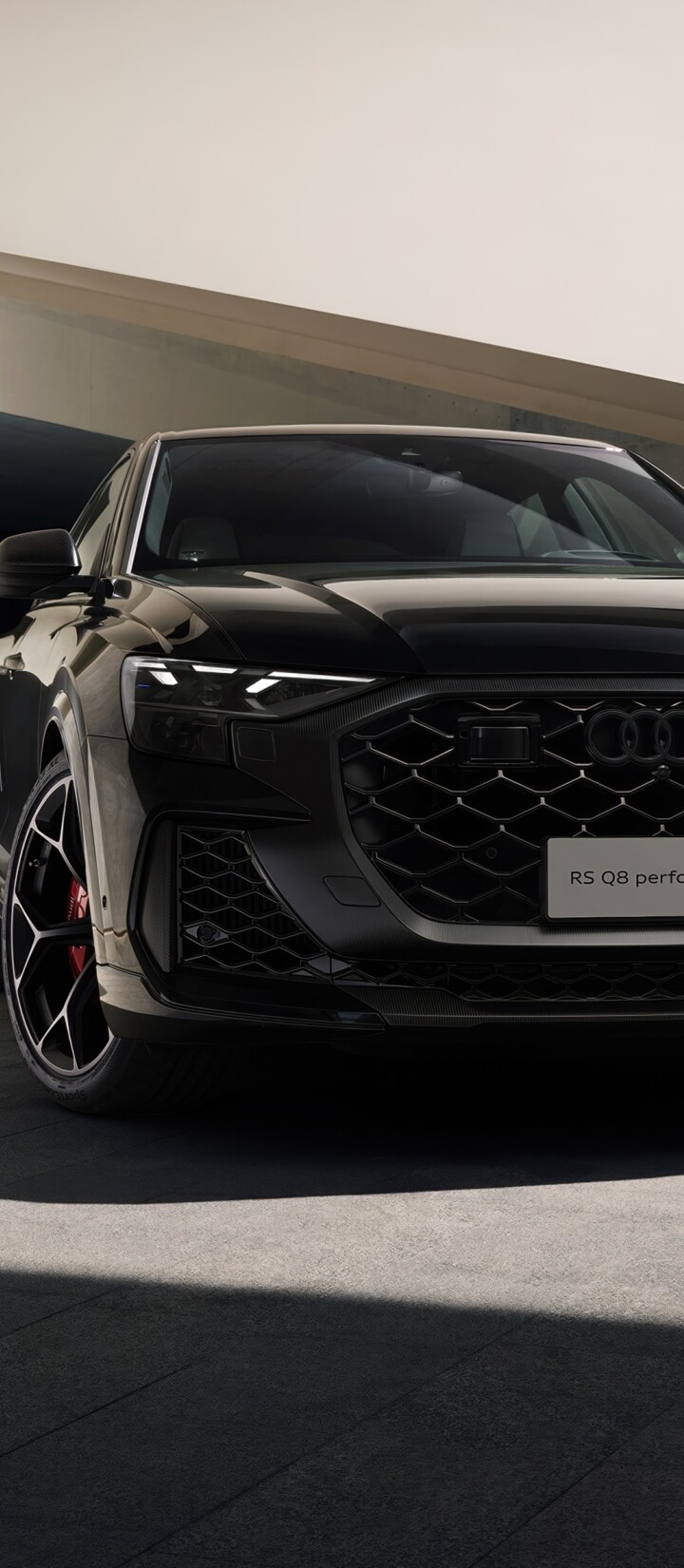 A high-performance black Audi RS Q8 luxury SUV in high resolution