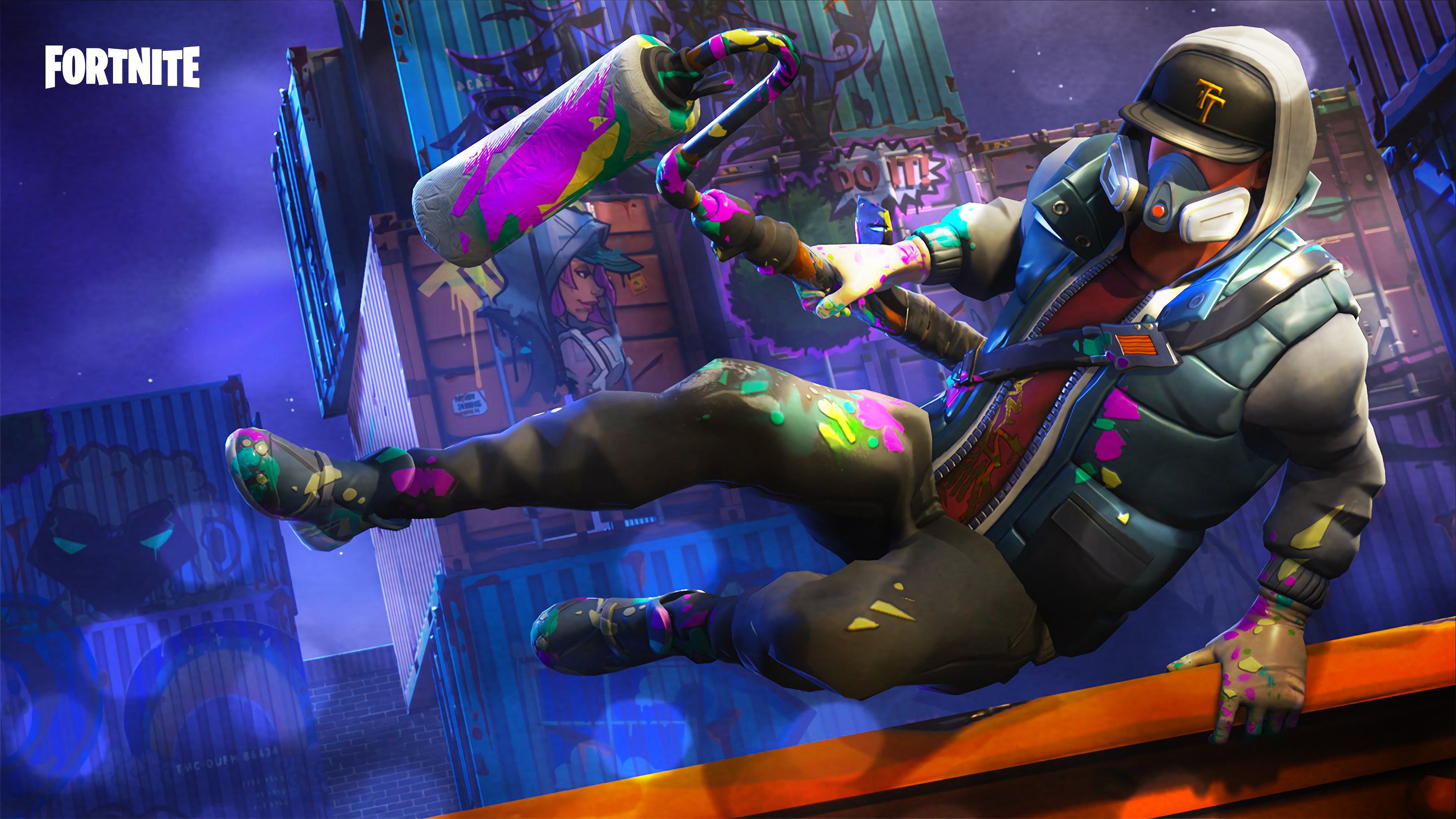 An abstract and colorful digital artwork inspired by the vibrant aesthetic of Fortnite.