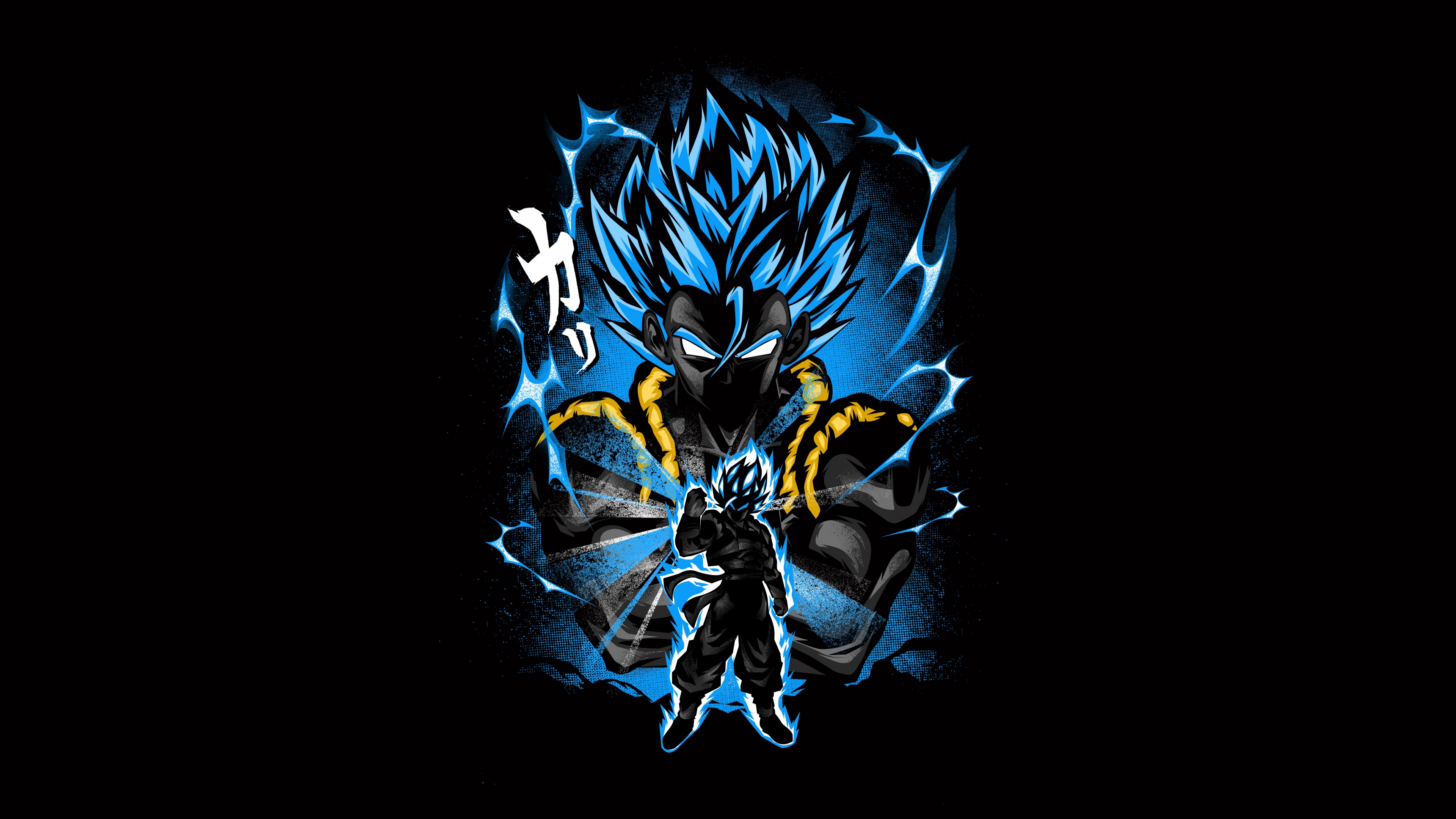 A high-definition cinematic portrait of Goku from Dragon Ball Z against a solid black background.
