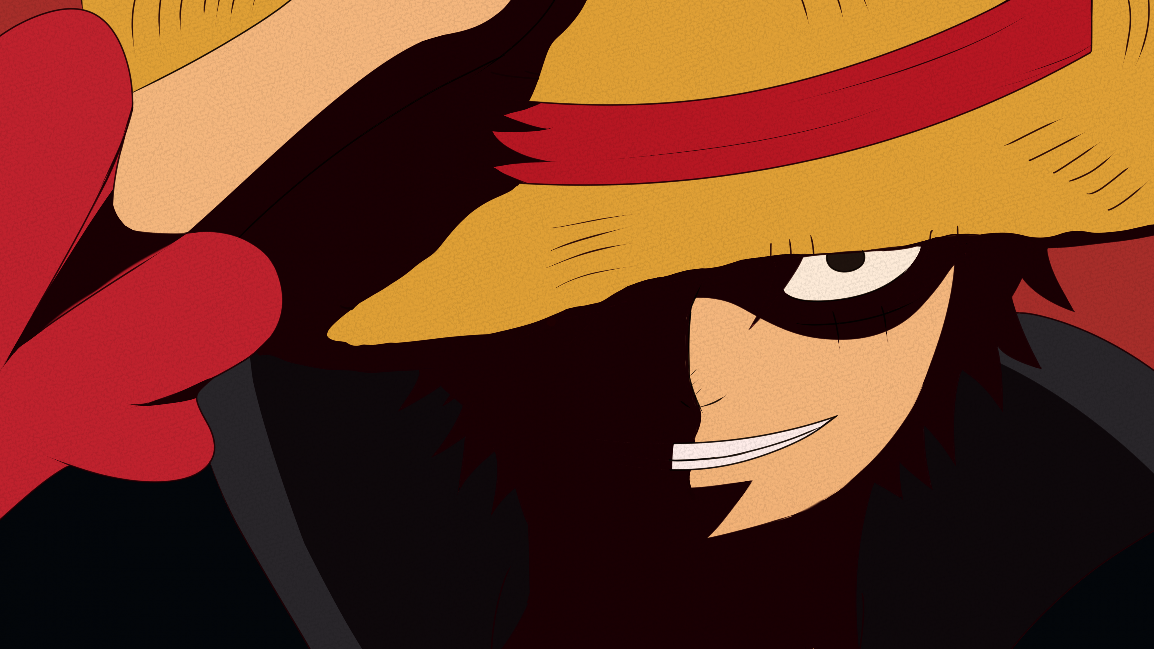 Monkey D. Luffy from the One Piece anime series featuring his signature straw hat.