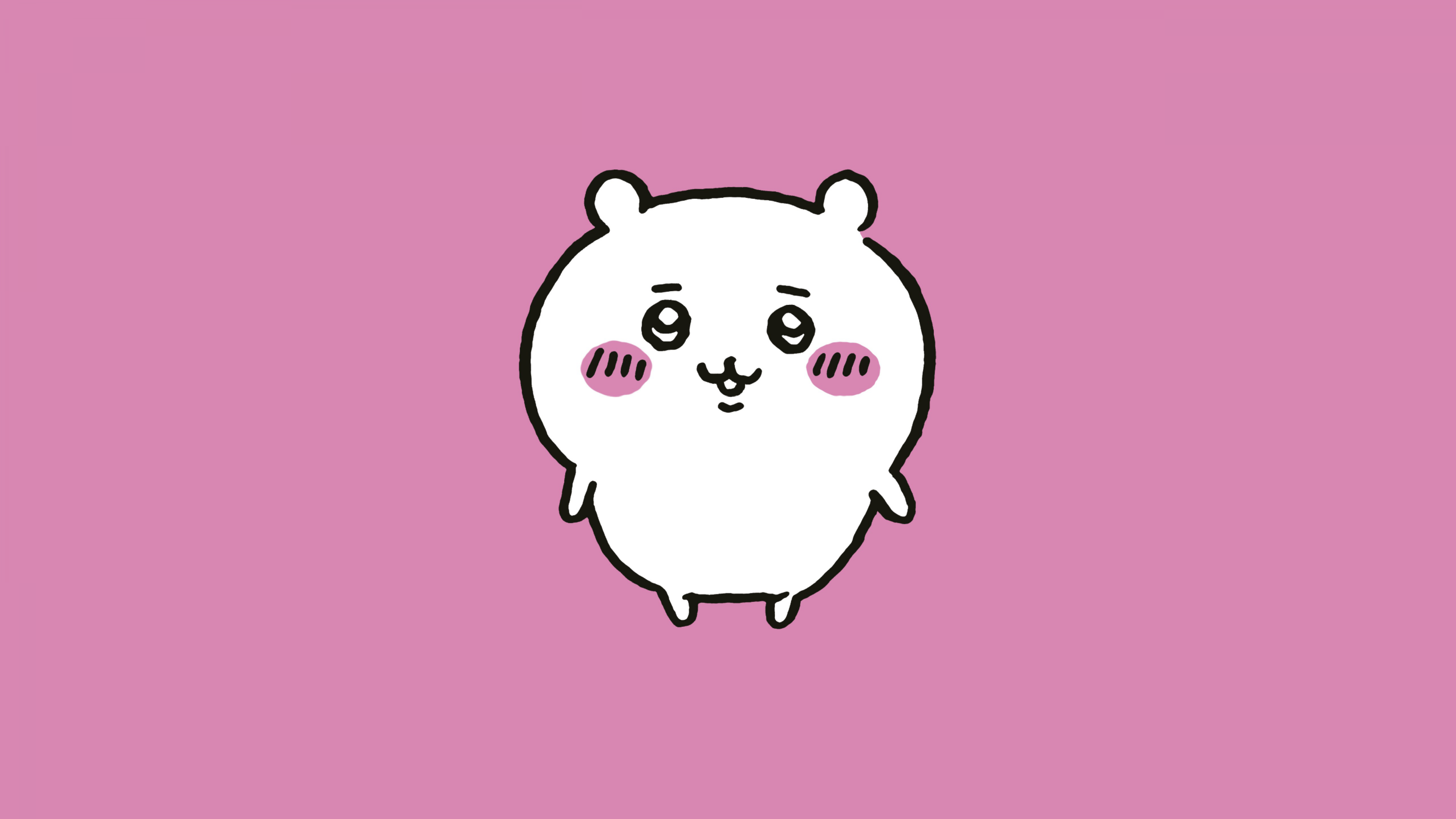 A cute pastel pink illustration of Chiikawa from Nanka Chiisakute Kawaii Yatsu.