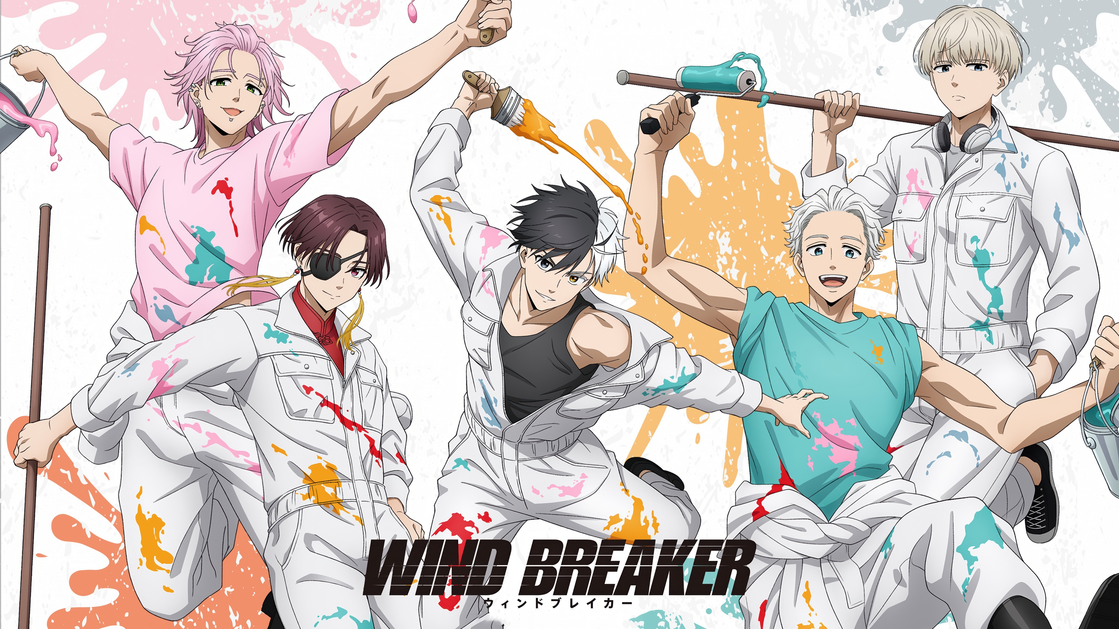 Hayato Suo, Haruka Sakura, and Ren Kaji from the anime series Wind Breaker