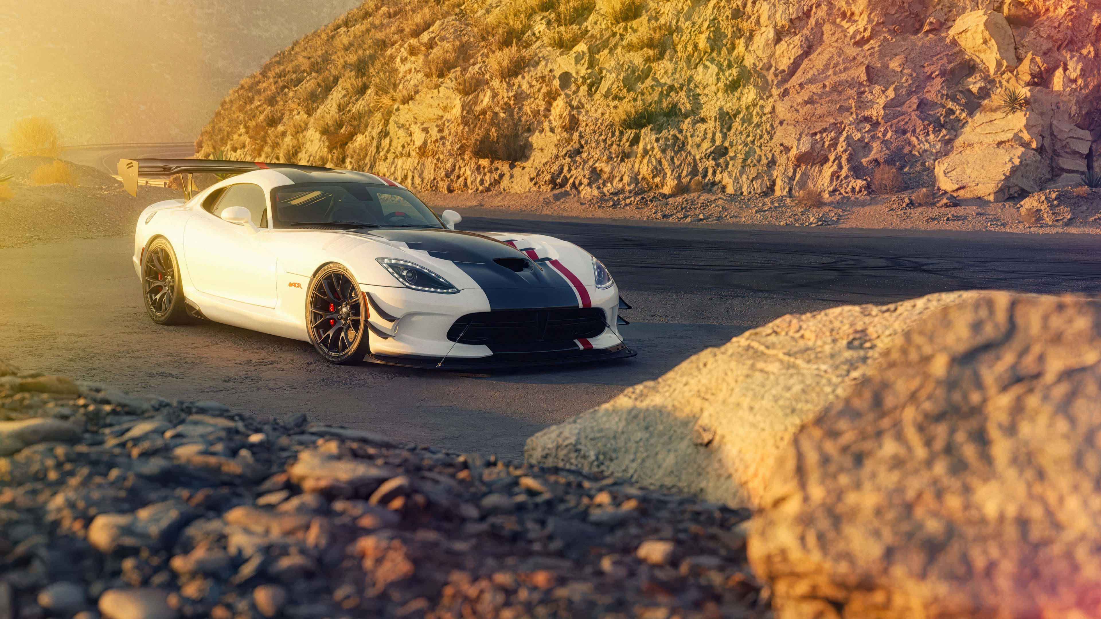 A high-resolution, detailed view of a powerful Dodge Viper sports car.