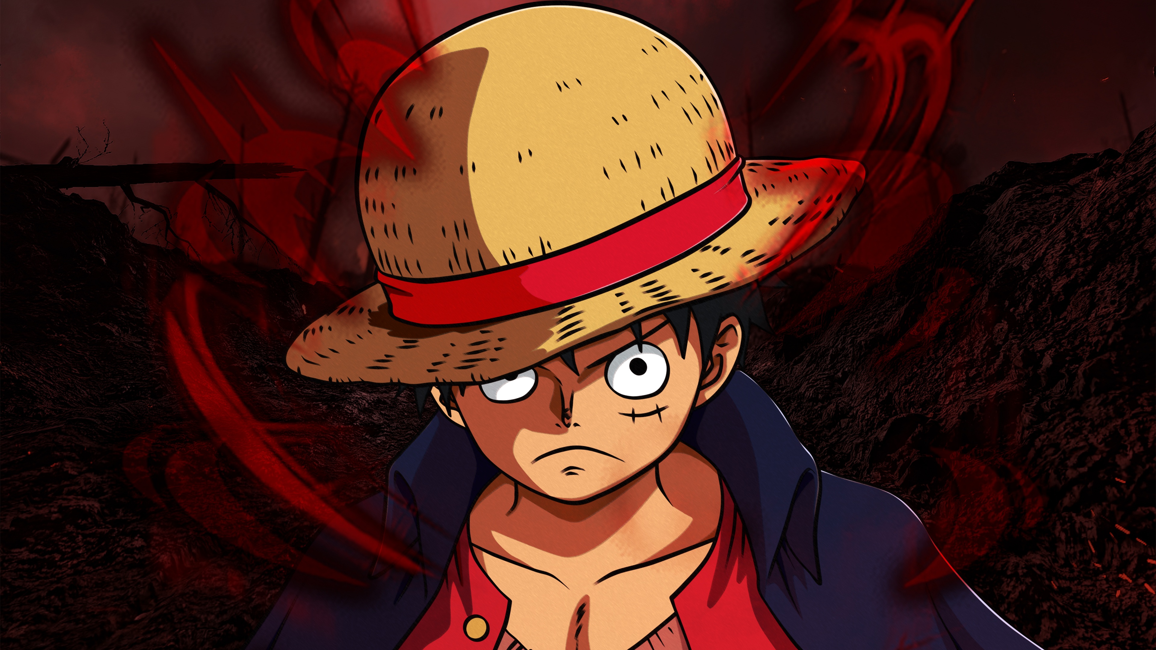 A high-quality, detailed depiction of Monkey D. Luffy from the One Piece anime series.