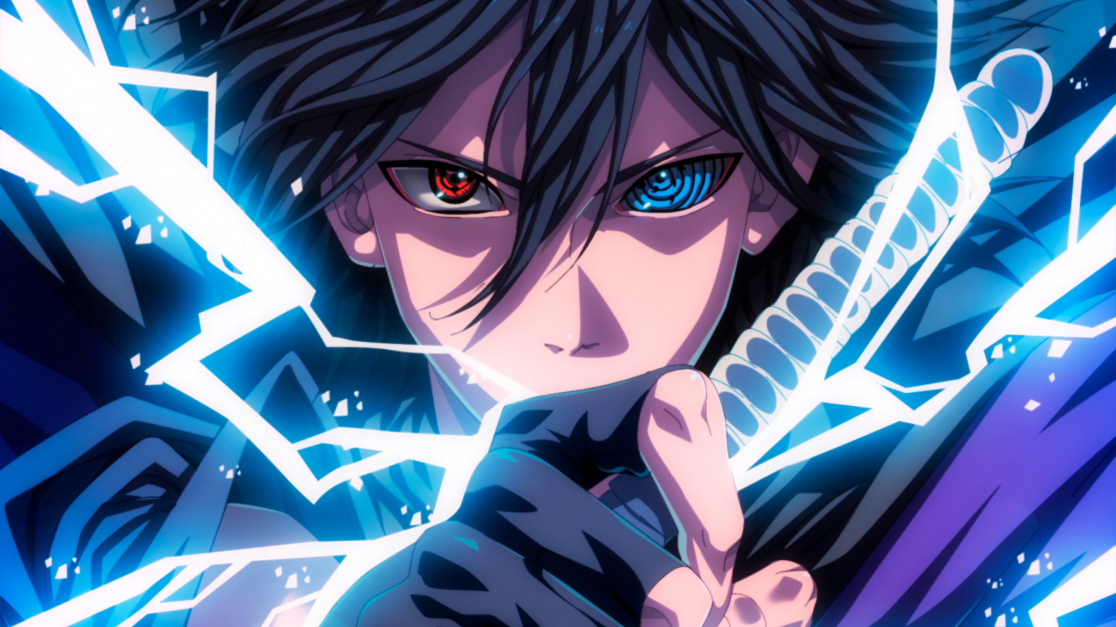 A portrait of Sasuke Uchiha from the Naruto series.