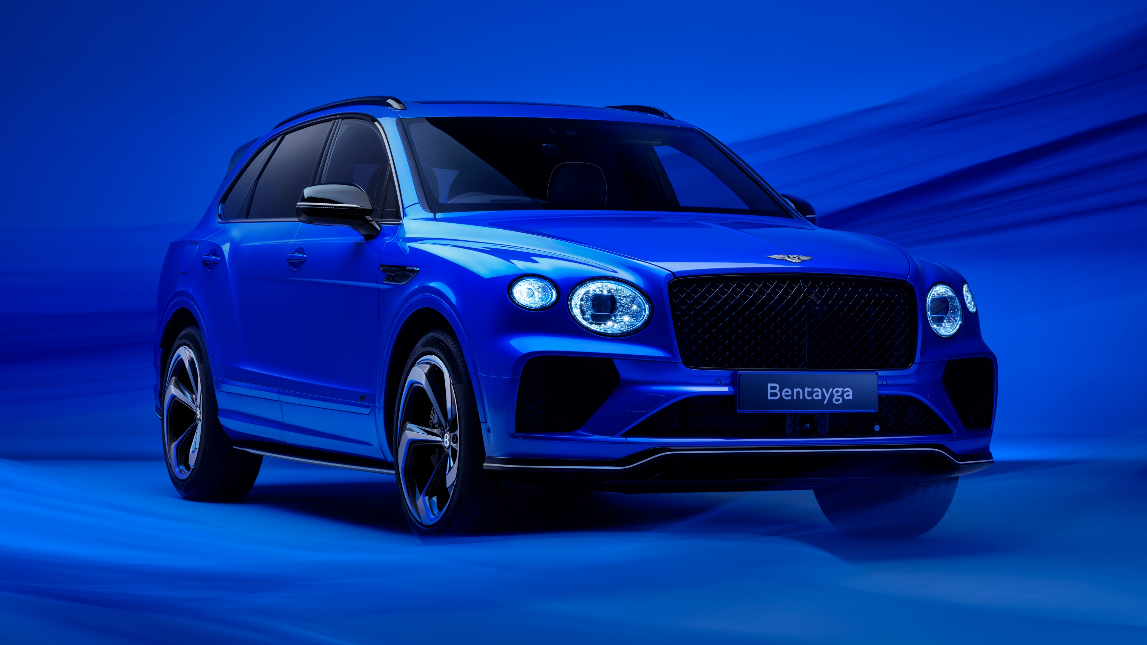 A high-resolution 5K image of a 2024 Bentley Bentayga S featuring a sleek blue aesthetic and premium automotive design.