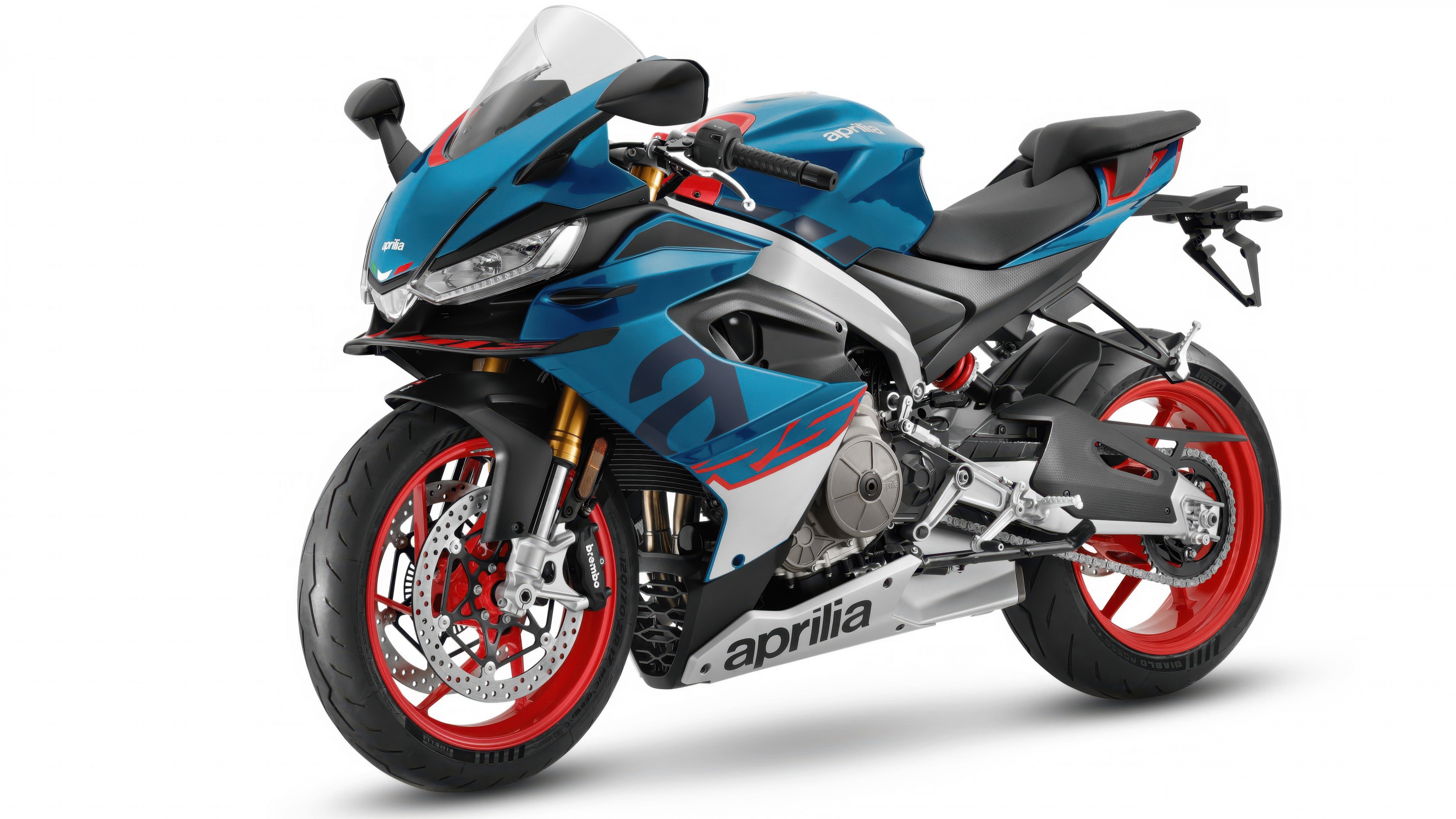 2025 Aprilia RS 660 sport motorcycle isolated on a white background