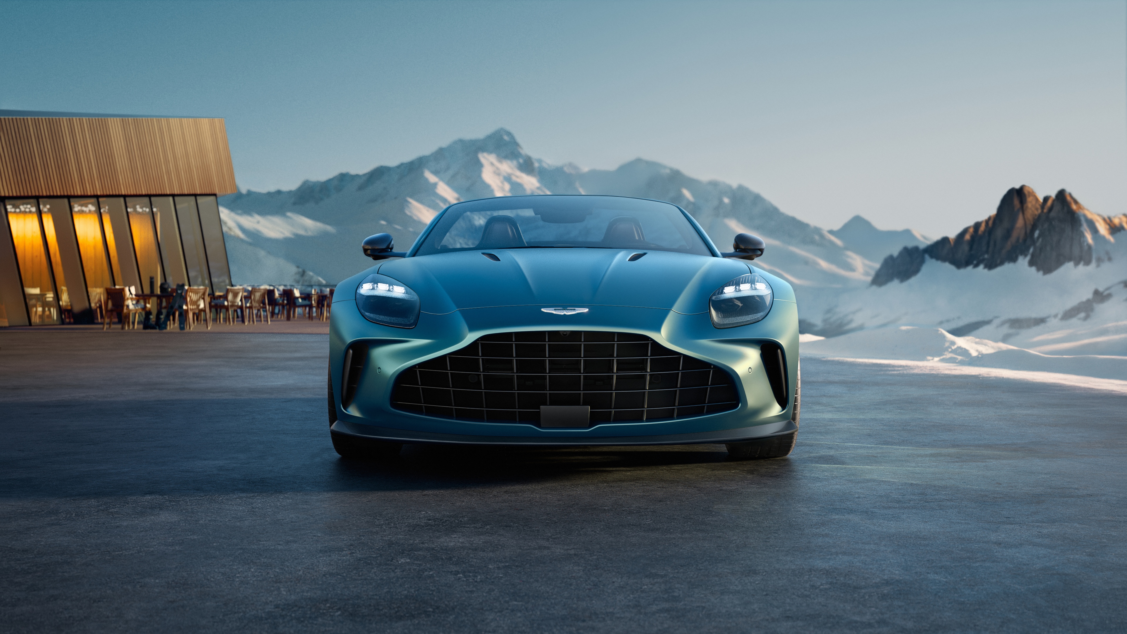A detailed, high-resolution view of the 2025 Aston Martin Vantage Roadster featuring its aerodynamic convertible body and premium finish.