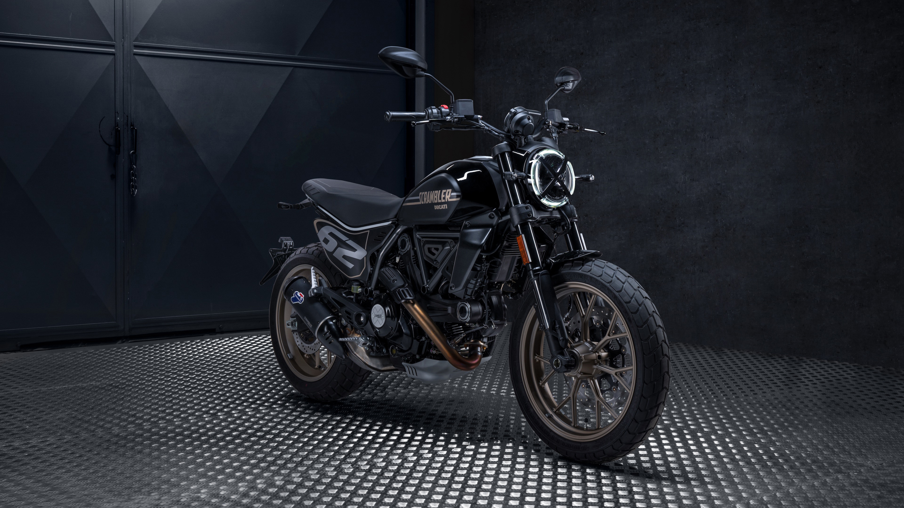 A high-resolution view of a 2025 Ducati Scrambler Full Throttle cafe racer motorcycle.