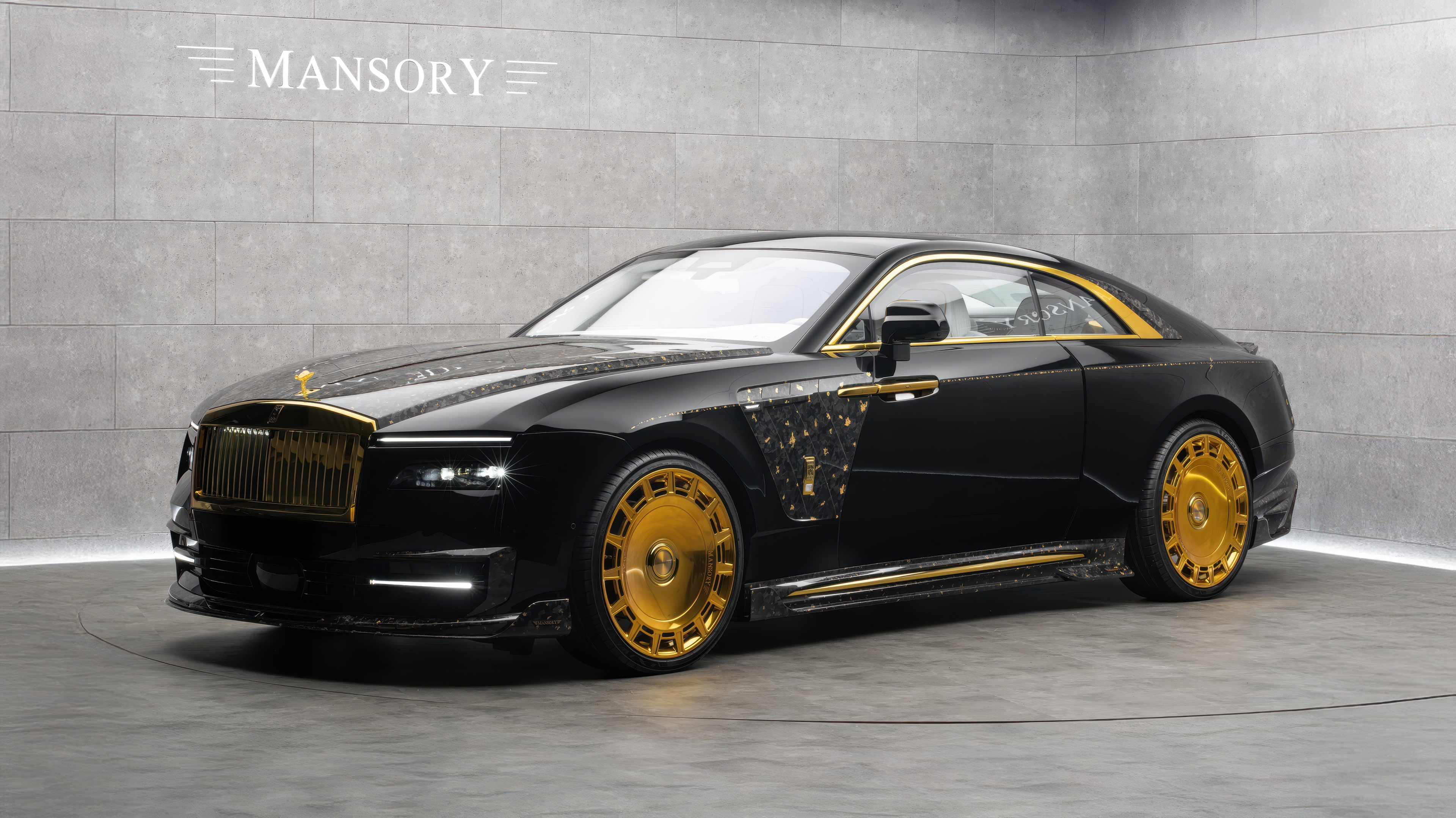 A high-resolution, detailed view of the 2025 Rolls-Royce Spectre luxury electric vehicle, showcasing its elegant curves and premium finish.