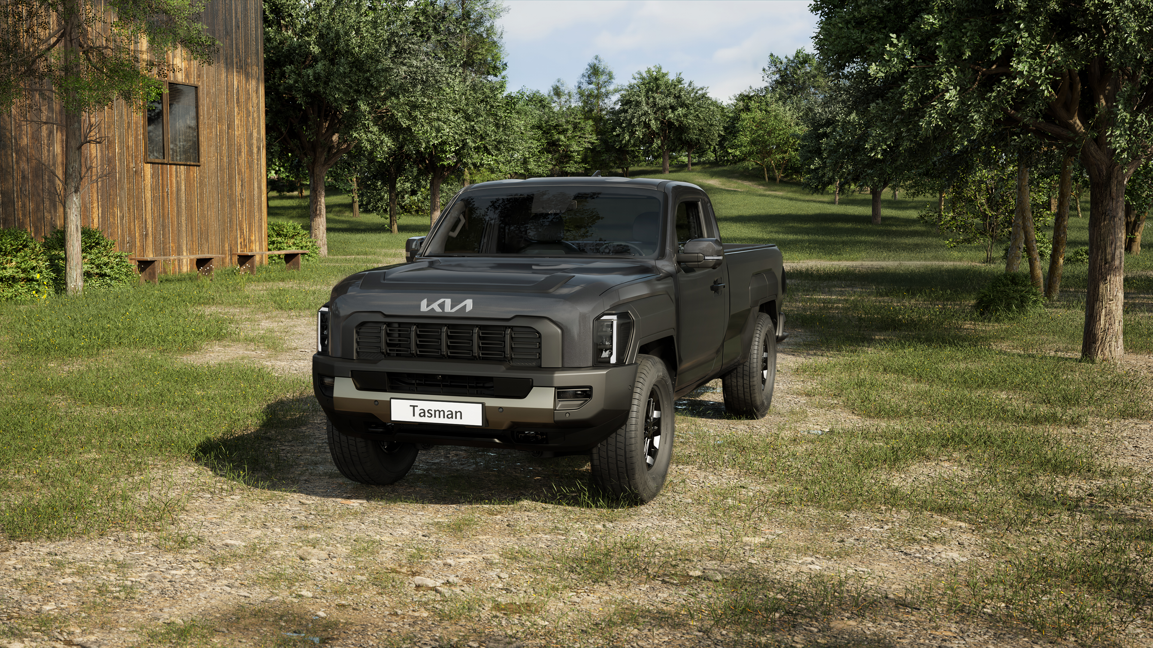 A high-tech 2025 concept pickup truck featuring a modern, rugged design and metallic exterior.