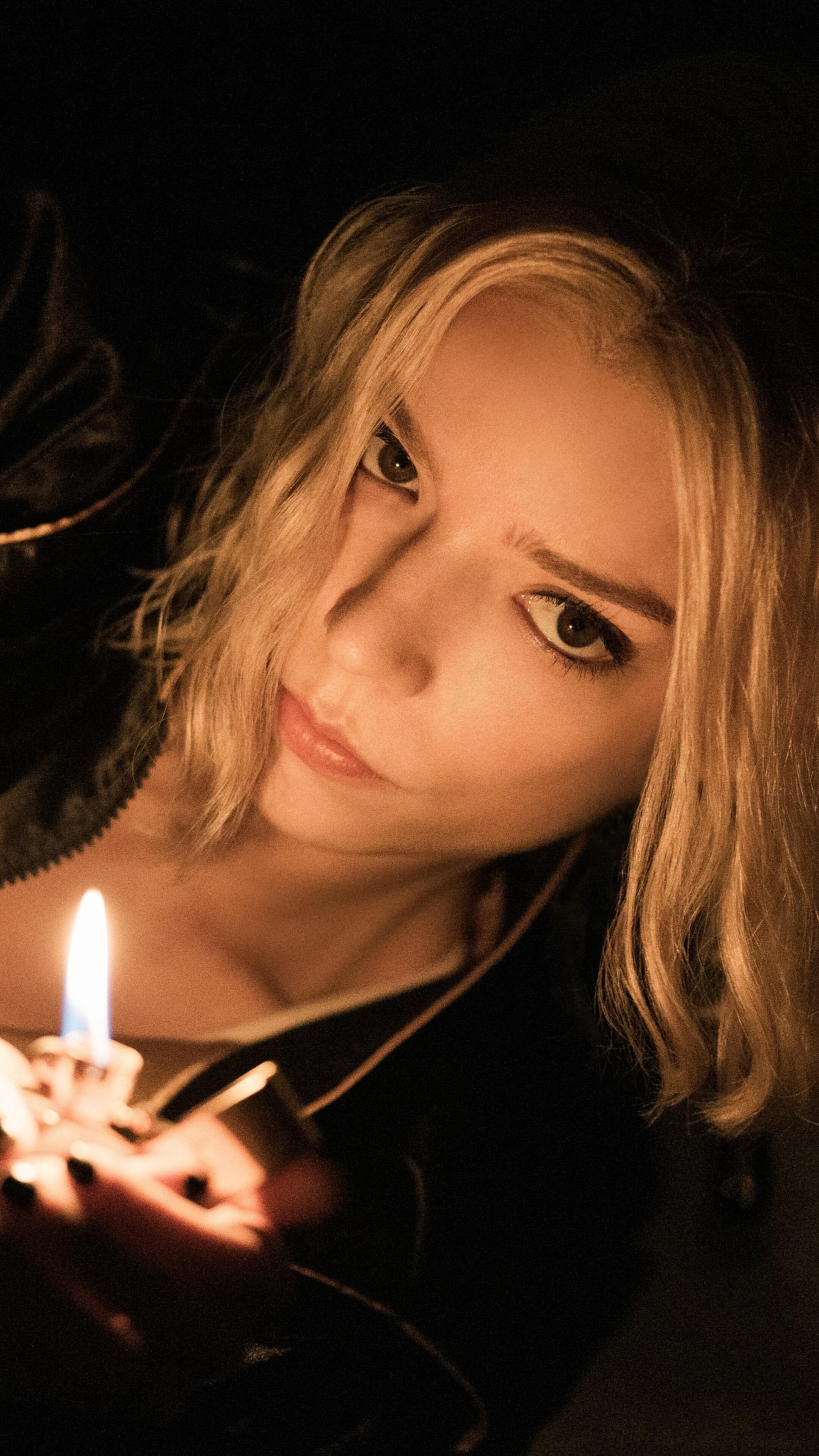 A hyper-realistic 8K cinematic portrait of actress Anya Taylor-Joy featuring high-detail textures and professional lighting.