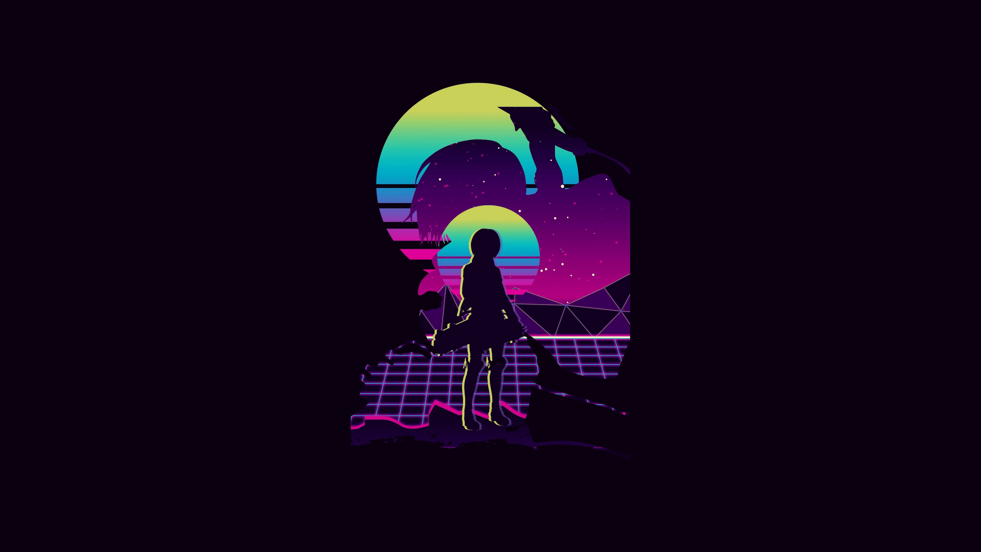 A dark, cinematic silhouette of the character Armin Arlert from Attack on Titan.