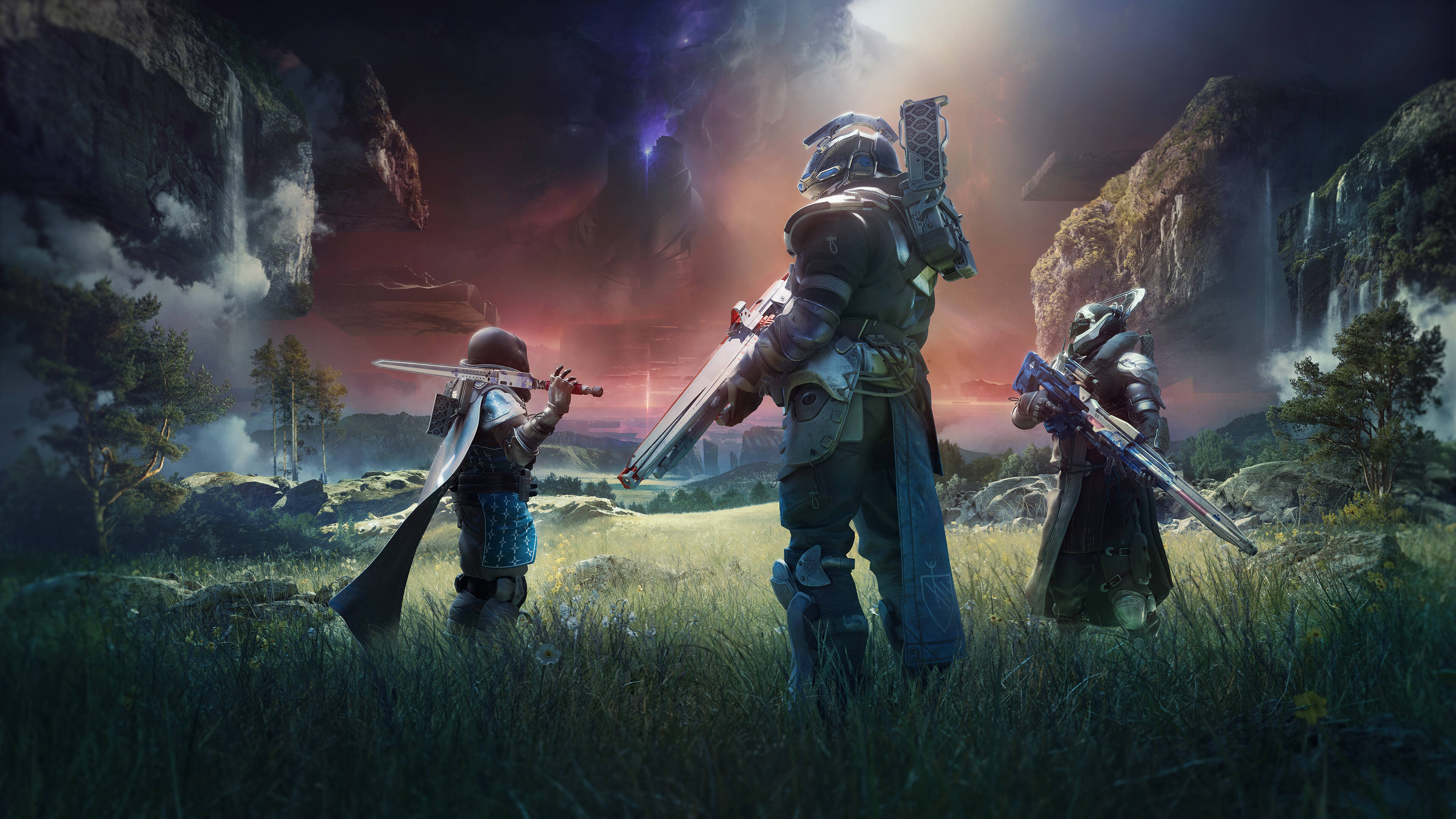 A cinematic game poster for Destiny 2: The Final Shape featuring a Guardian facing cosmic darkness and swirling energy.