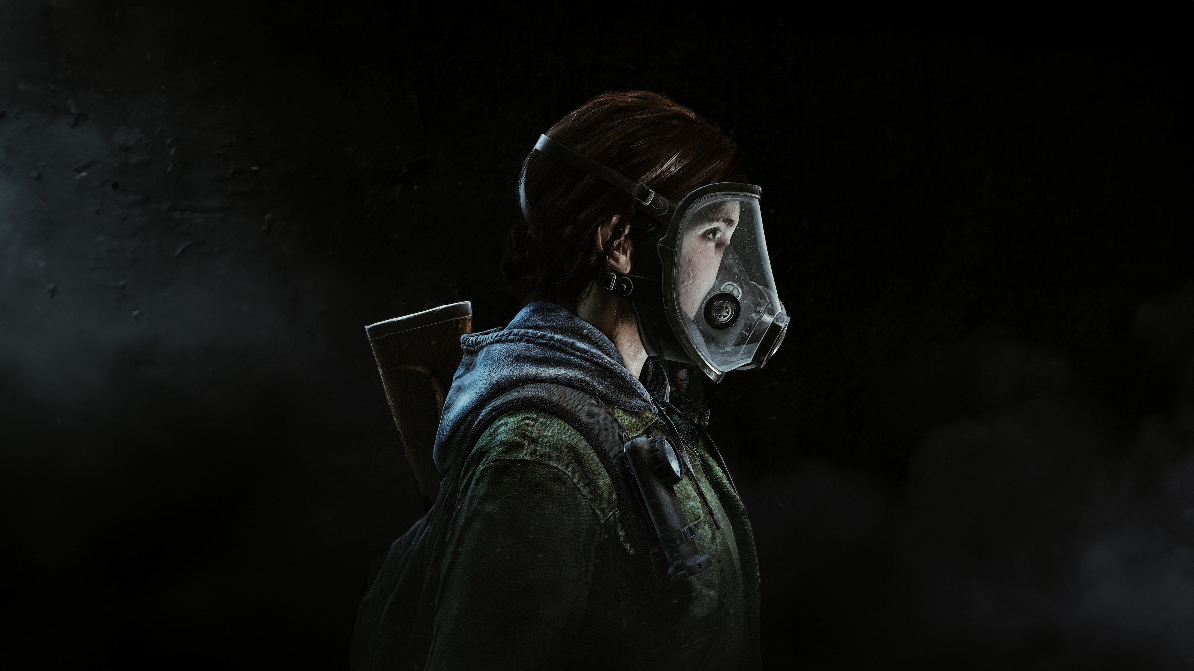 A detailed cinematic portrait of Ellie Williams from The Last of Us Part II.