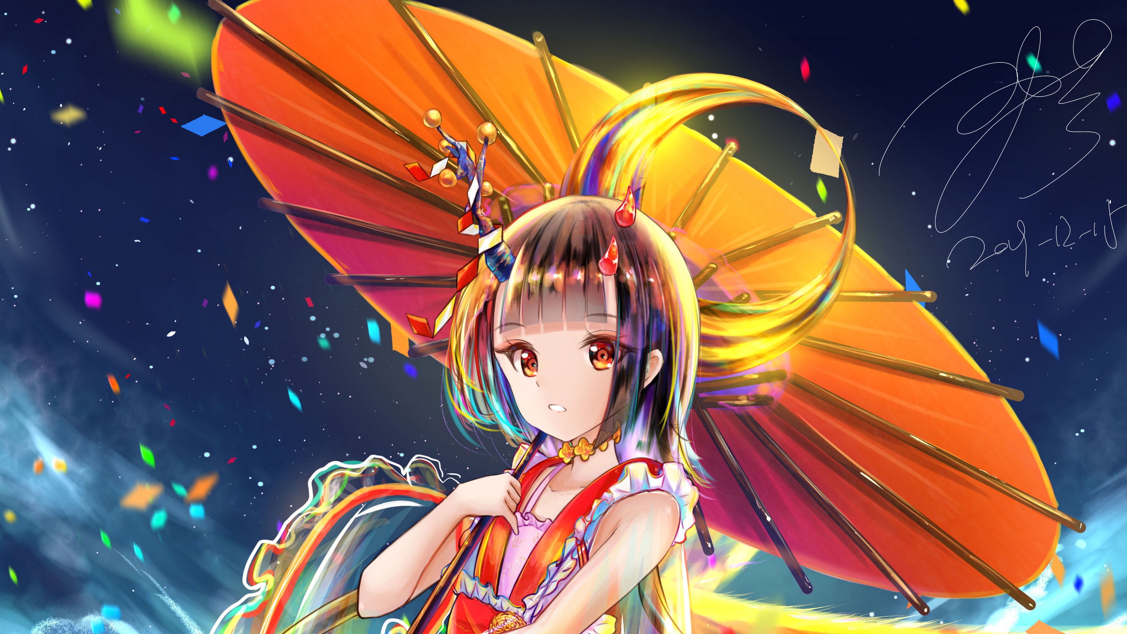 Close-up portrait of a beautiful anime girl with flowing hair and expressive eyes in a soft-lit, cinematic setting.