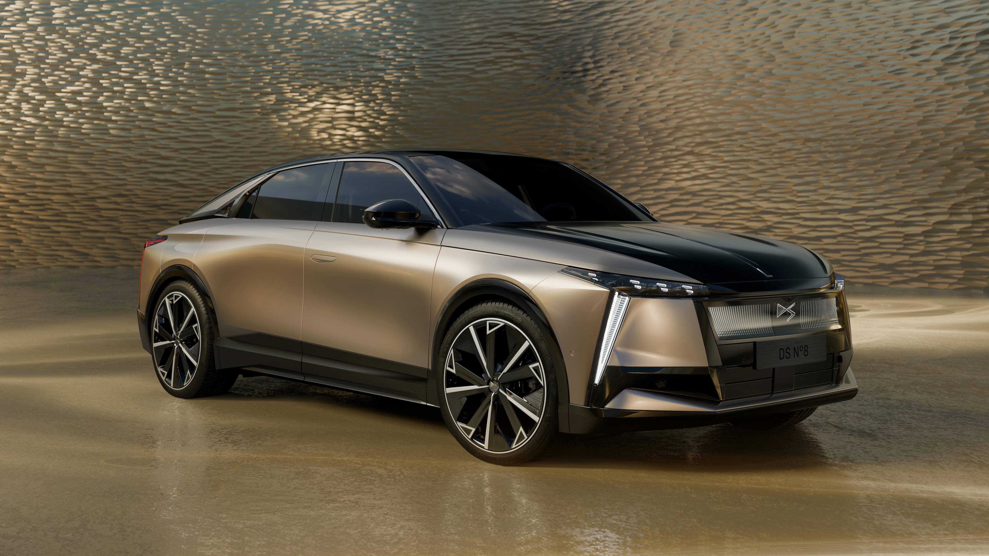 A futuristic concept electric SUV with a streamlined aerodynamic body and modern LED lighting elements.