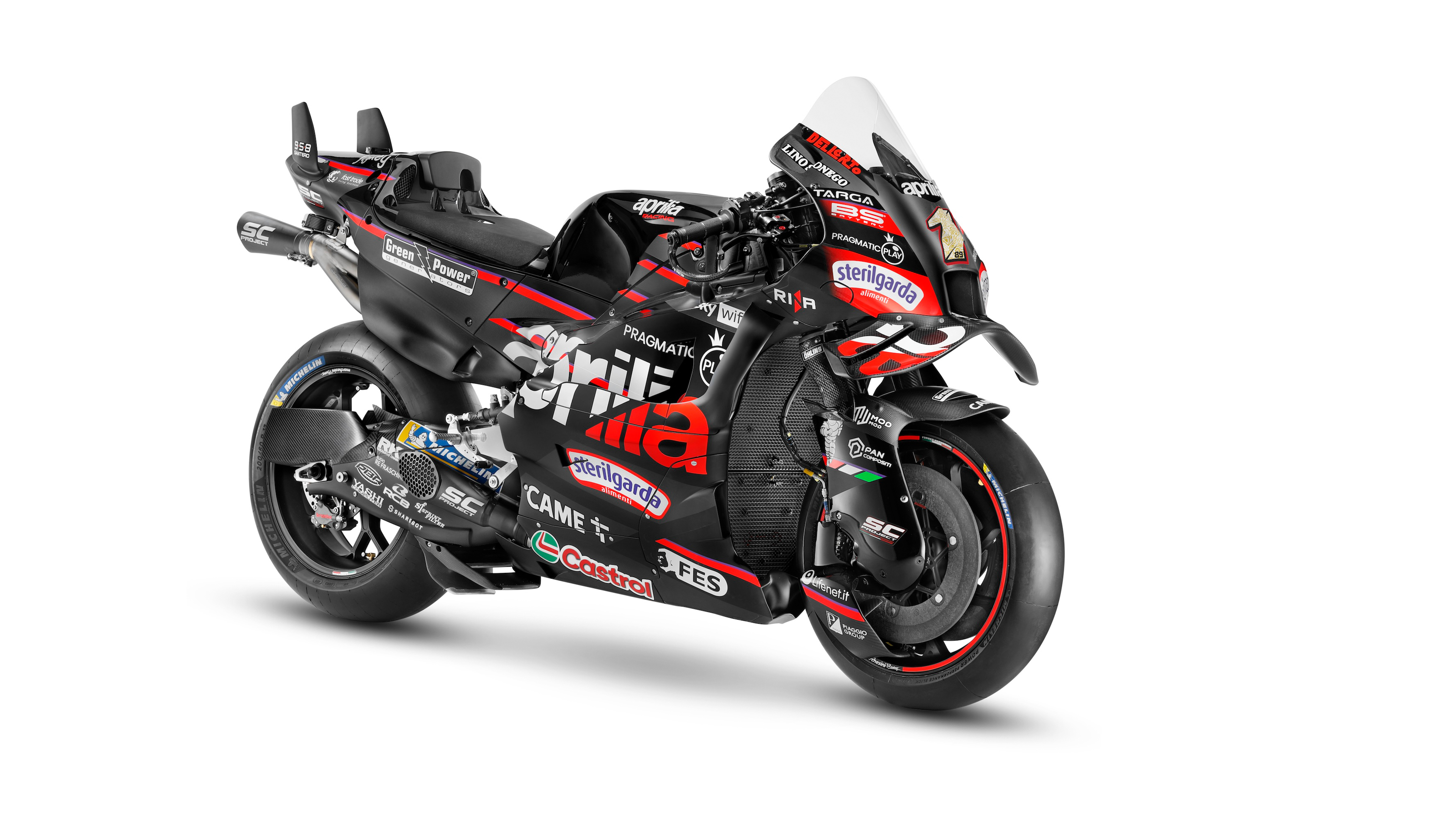 A group of modern 2025 sports motorcycles with aerodynamic designs on a white background.