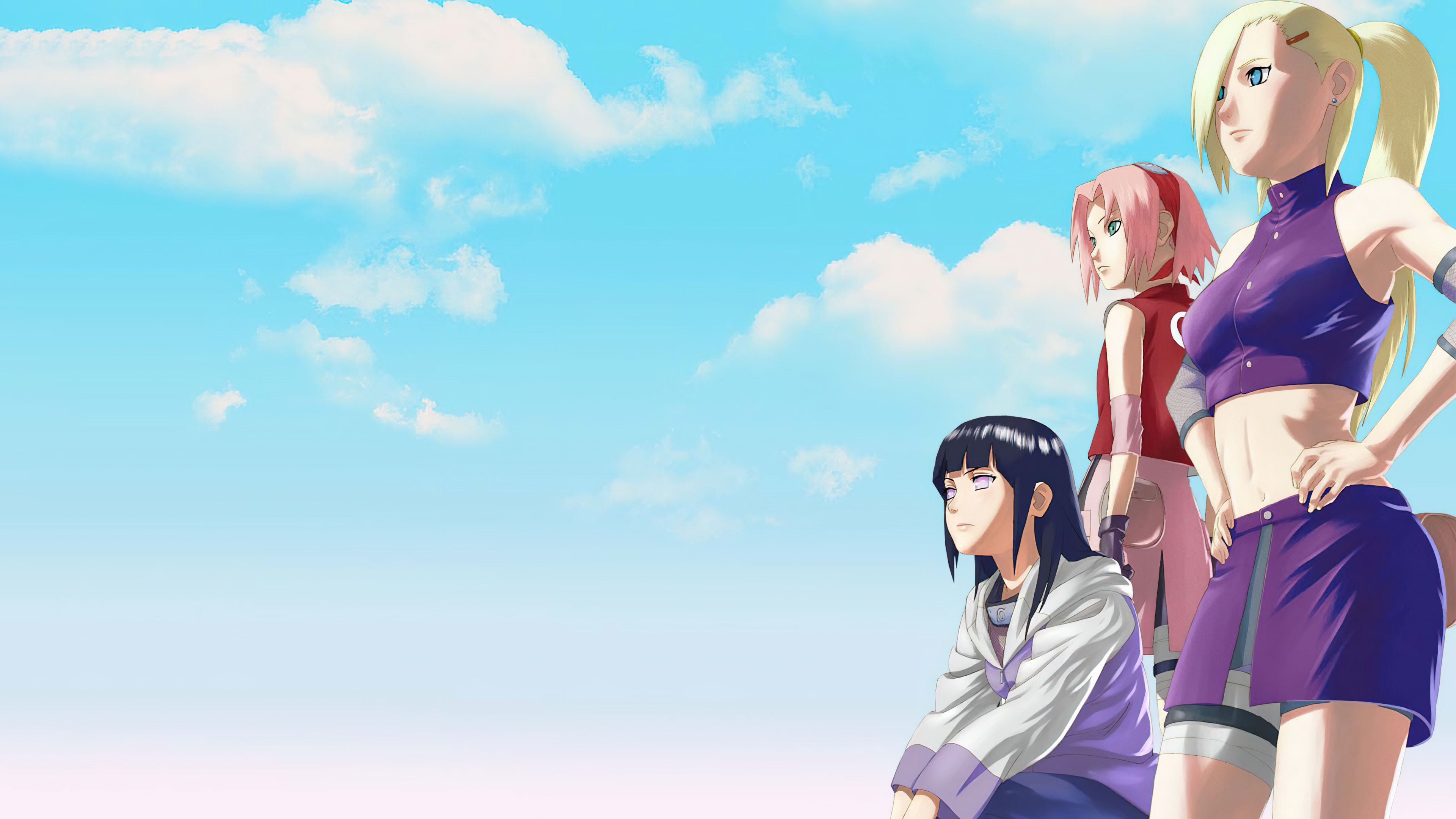 Ino Yamanaka, Hinata Hyuga, and Sakura Haruno from Naruto.
