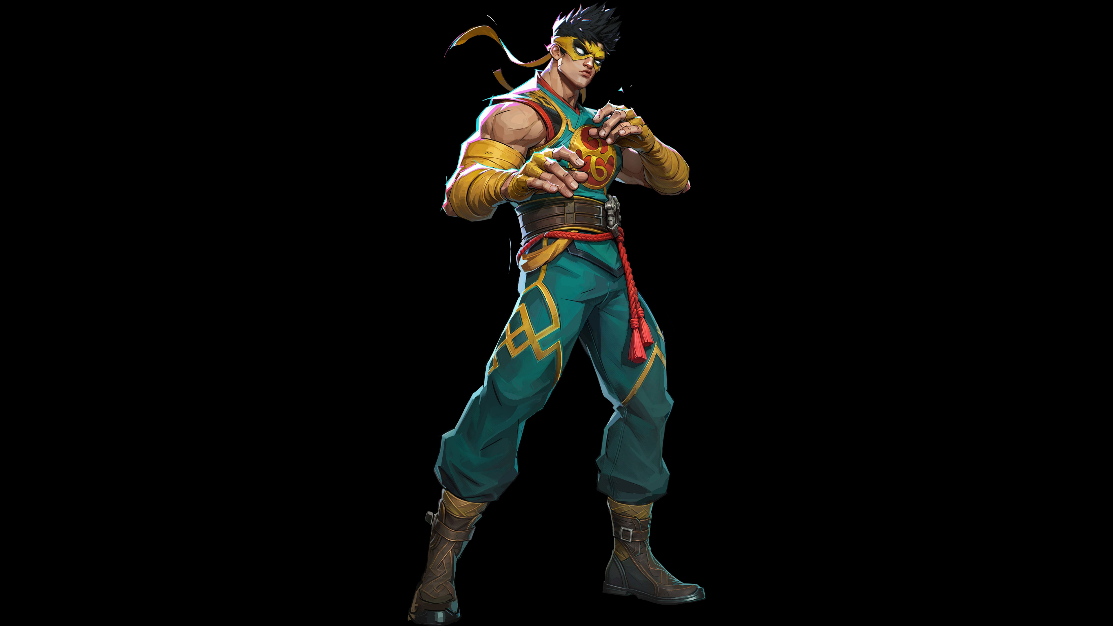 Iron Fist from Marvel Rivals featuring glowing energy effects against a black background.
