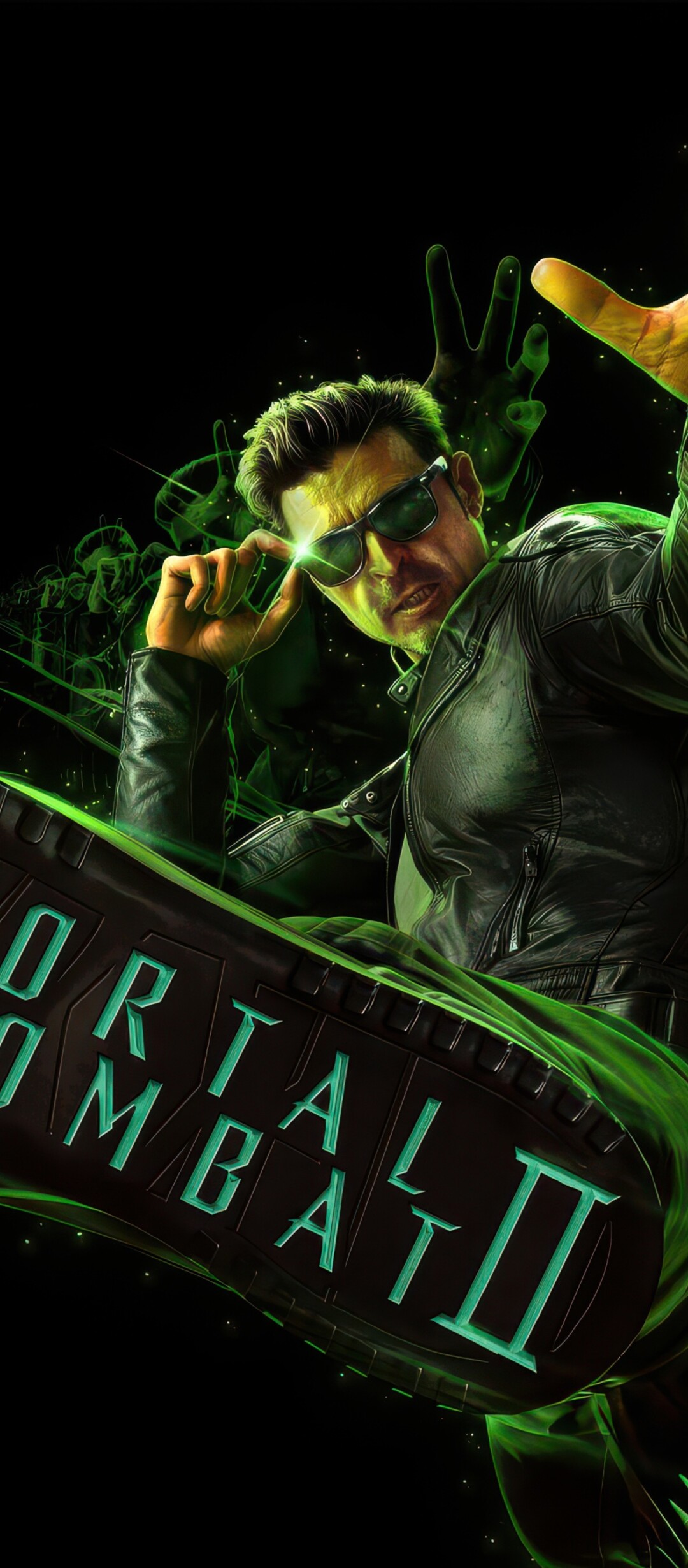 Cinematic portrait of Johnny Cage played by Karl Urban from Mortal Kombat II.