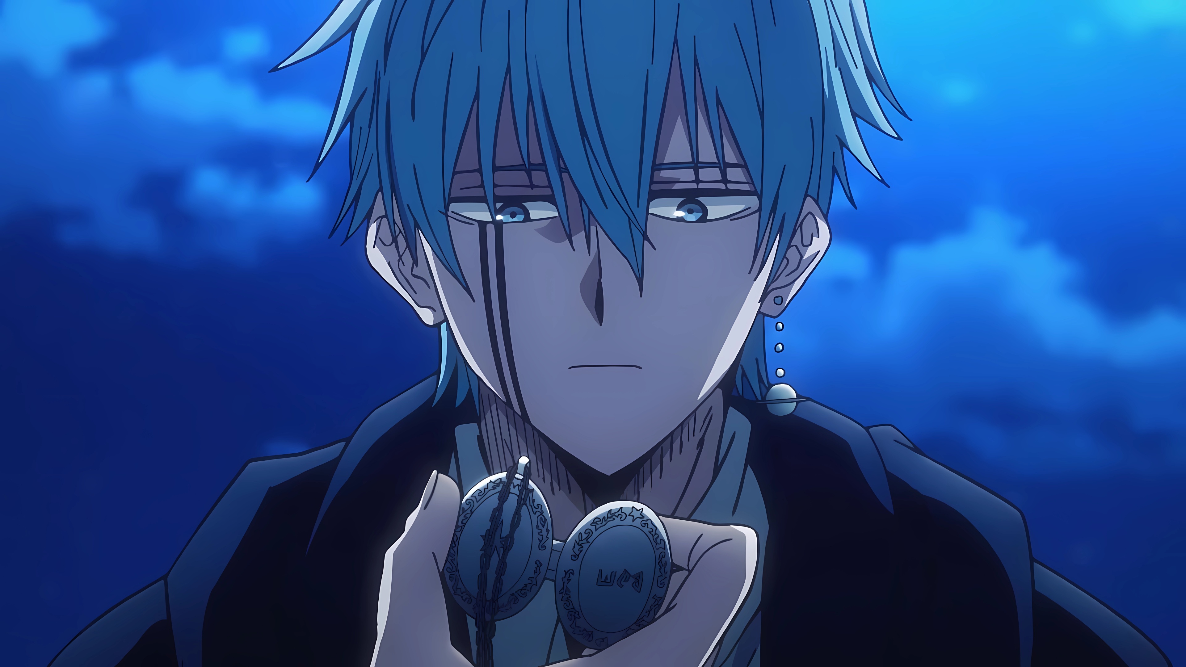 A high-definition, detailed close-up of the character Lance Crown from the anime Mashle: Magic and Muscles.