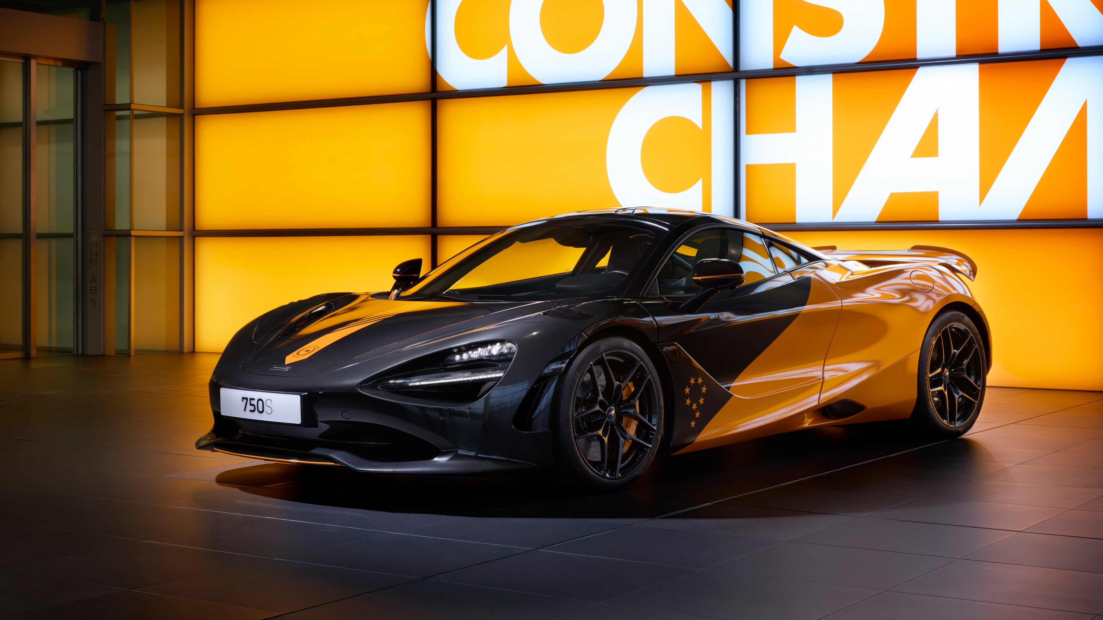 A high-detail 5K rendering of the McLaren MCL38 Formula 1 car and the McLaren 750S supercar, showcasing modern aerodynamic design and 2025 automotive engineering.