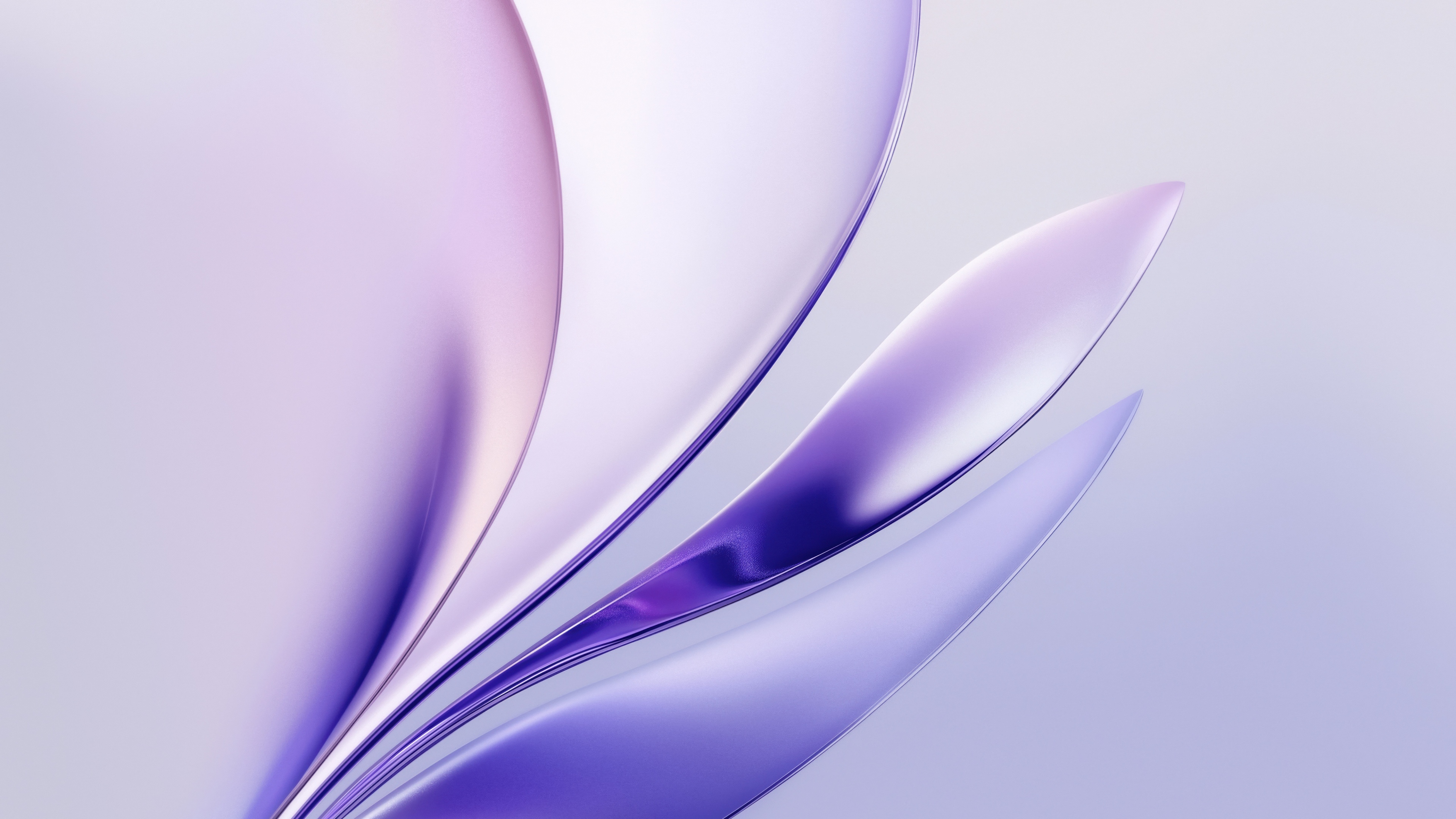 A smooth, glossy purple abstract pattern with reflective textures on a light lavender background.