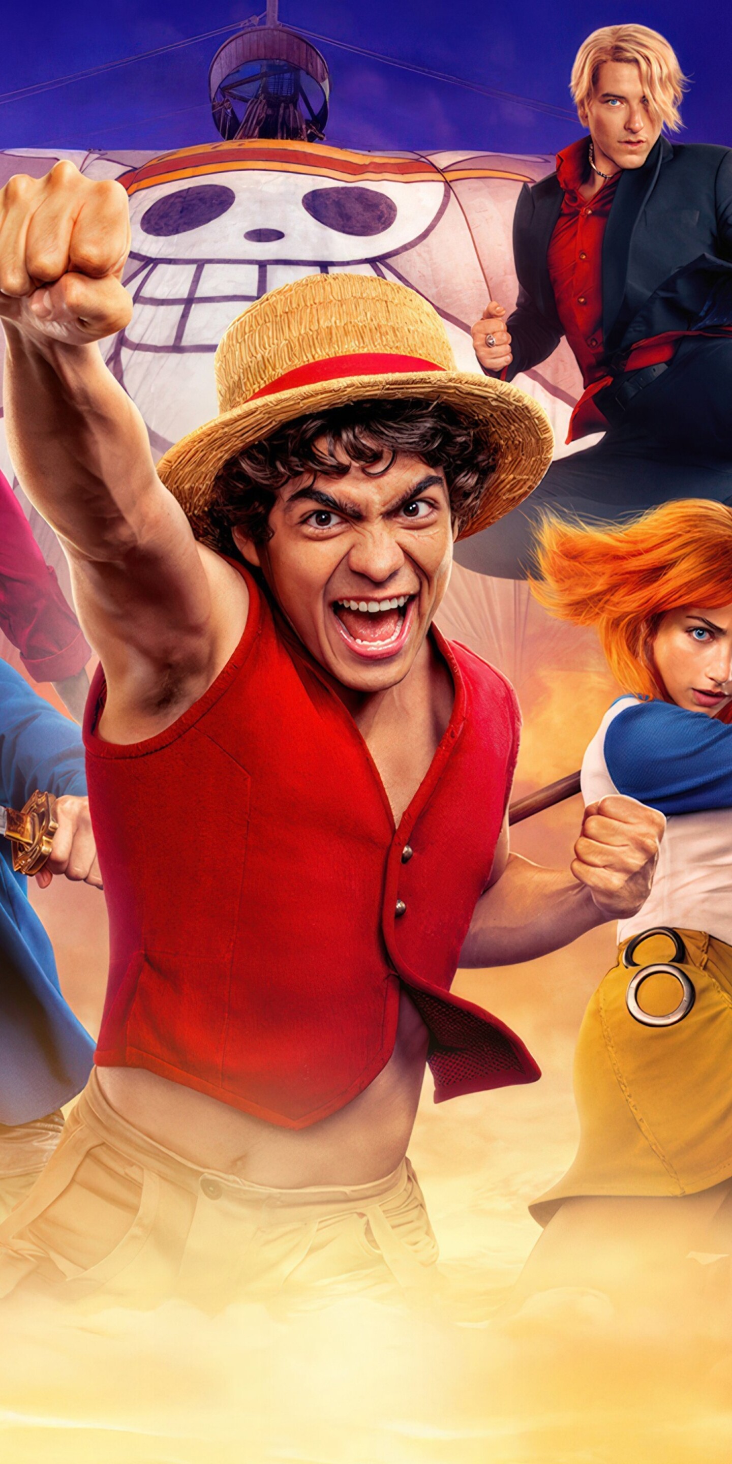 Cinematic close-up of Monkey D. Luffy from the Netflix One Piece Season 2 live-action series.