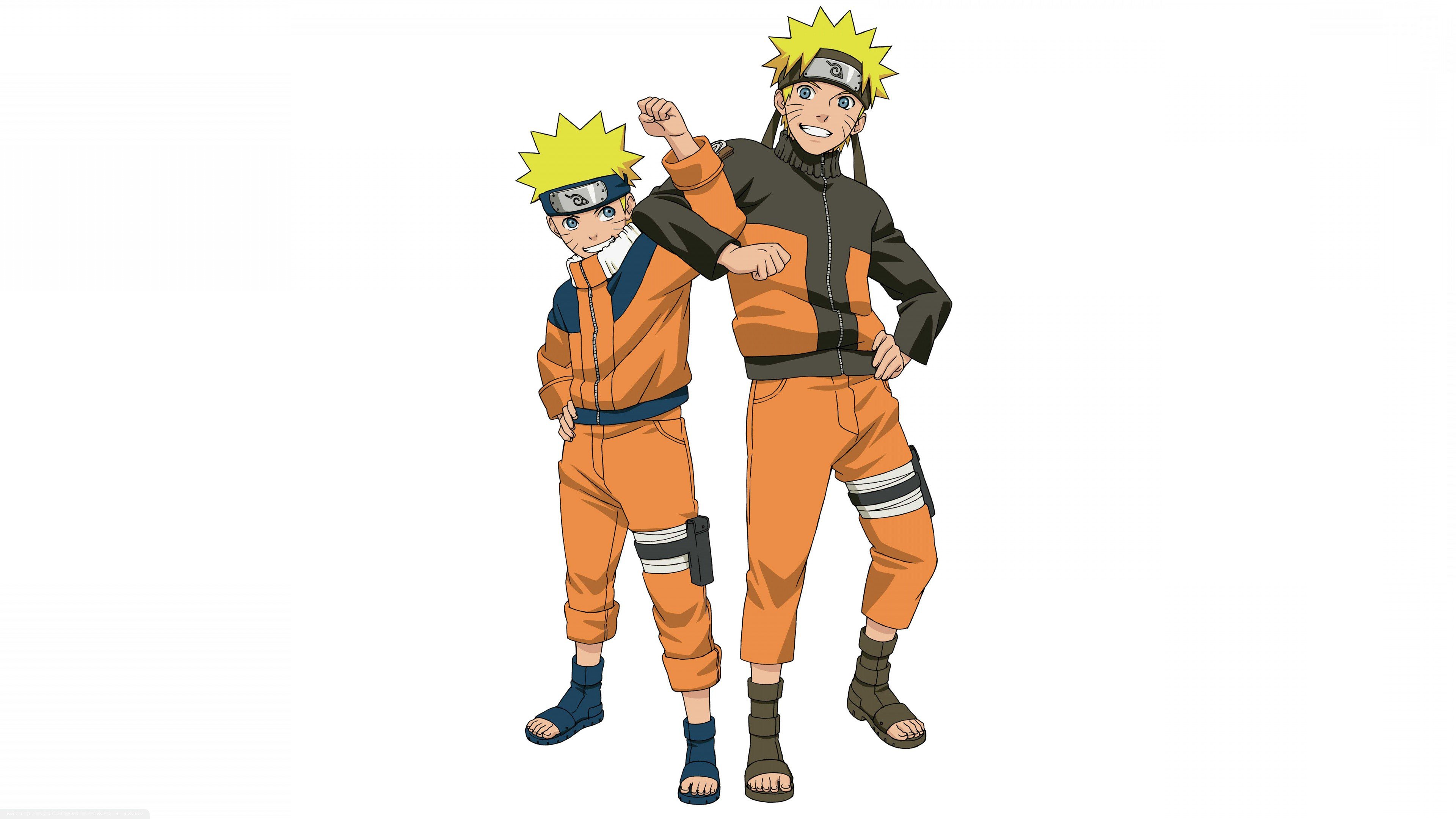 Naruto Uzumaki from the Naruto anime series on a white background