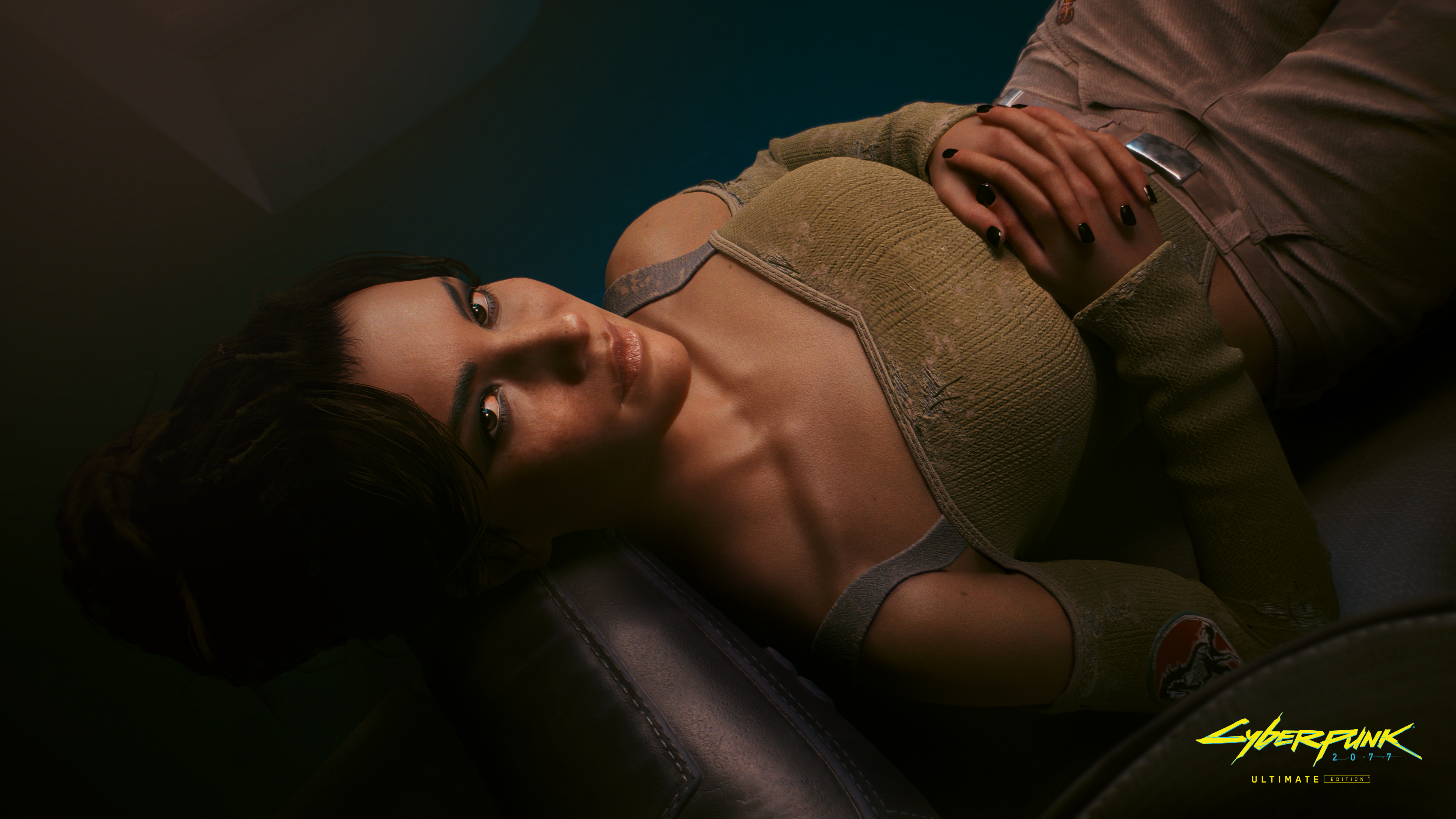 A detailed portrait of Panam Palmer from Cyberpunk 2077 featuring cyberpunk nomad attire.