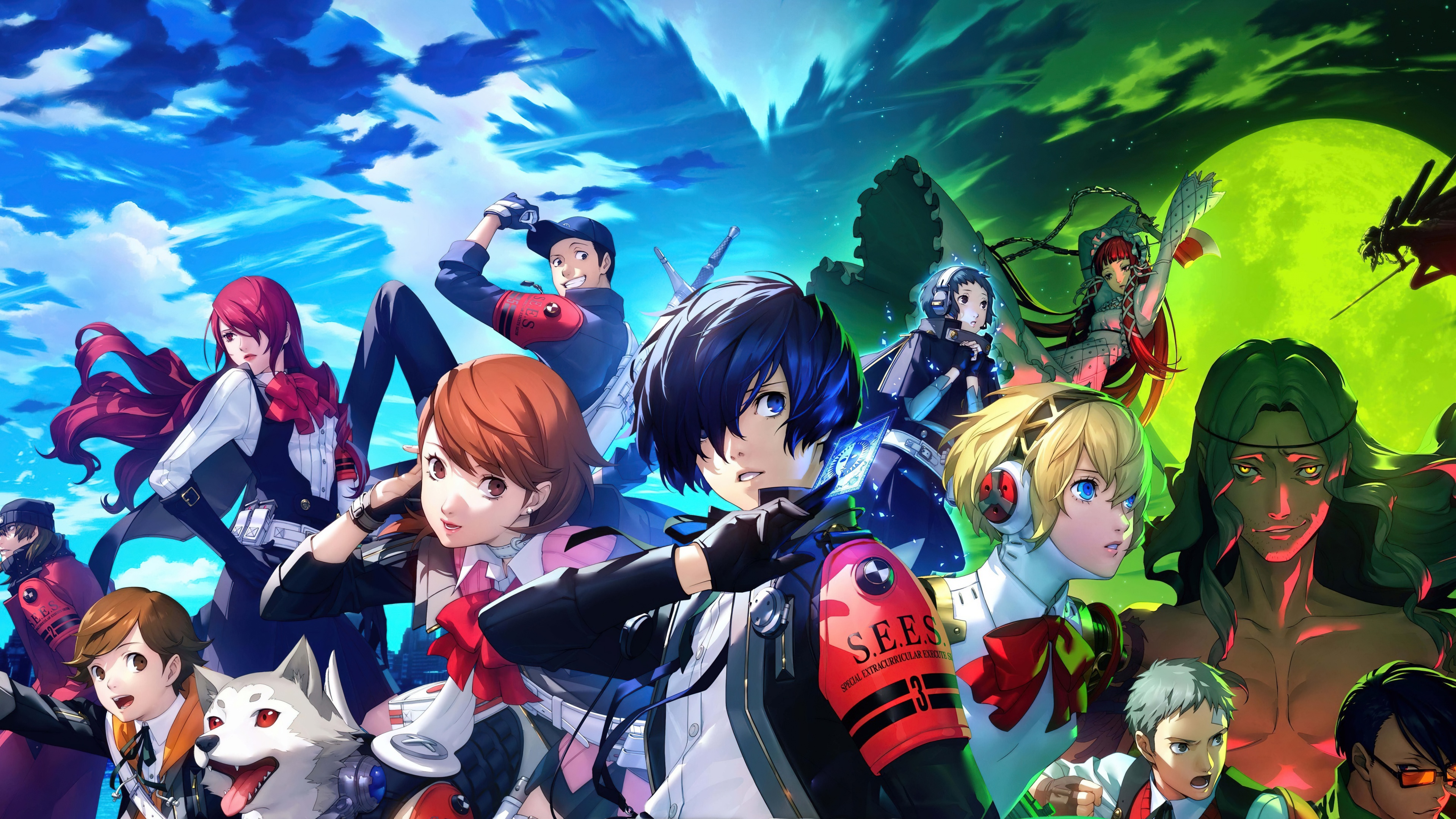 High-definition artwork of Makoto Yuki from Persona 3 Reload featuring vibrant blue lighting and modern character design.