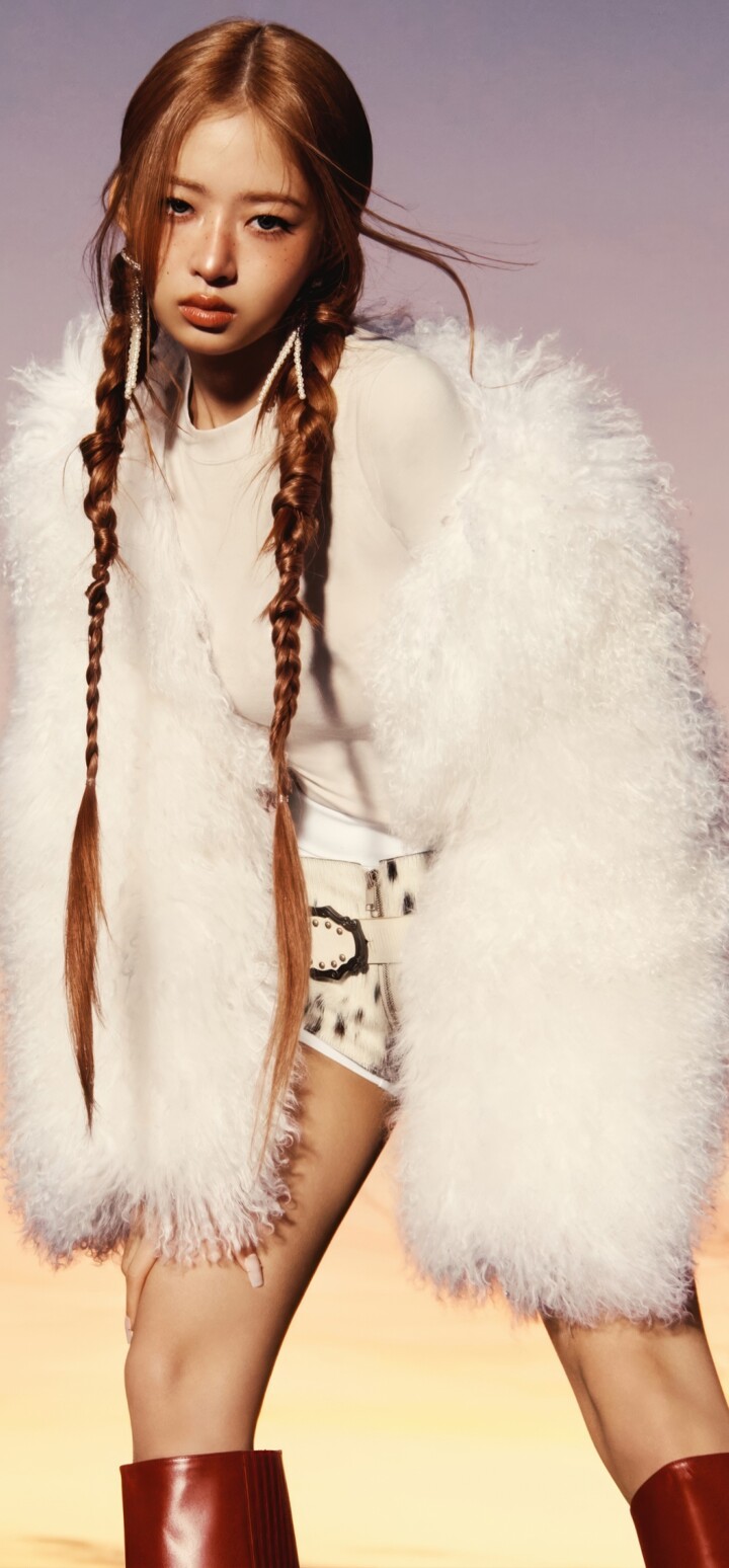 A high-definition close-up portrait of K-pop idol Rei from the group IVE.
