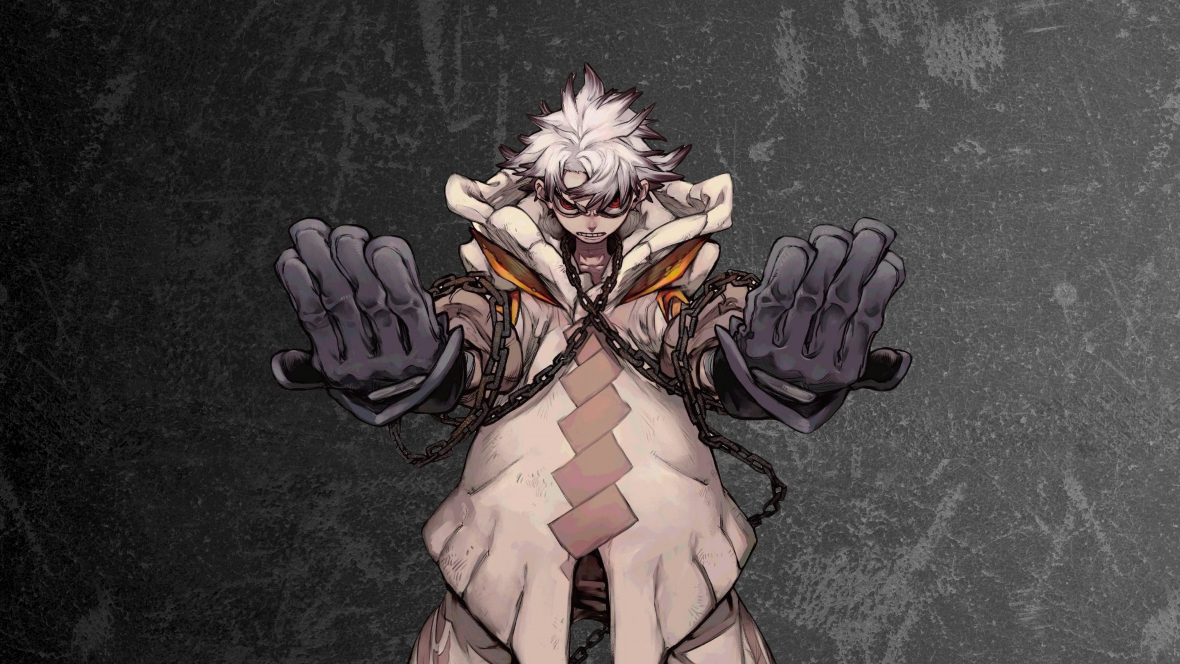 A detailed depiction of Rudo from the manga Gachiakuta, featuring his signature intense gaze and unique urban fantasy character design.