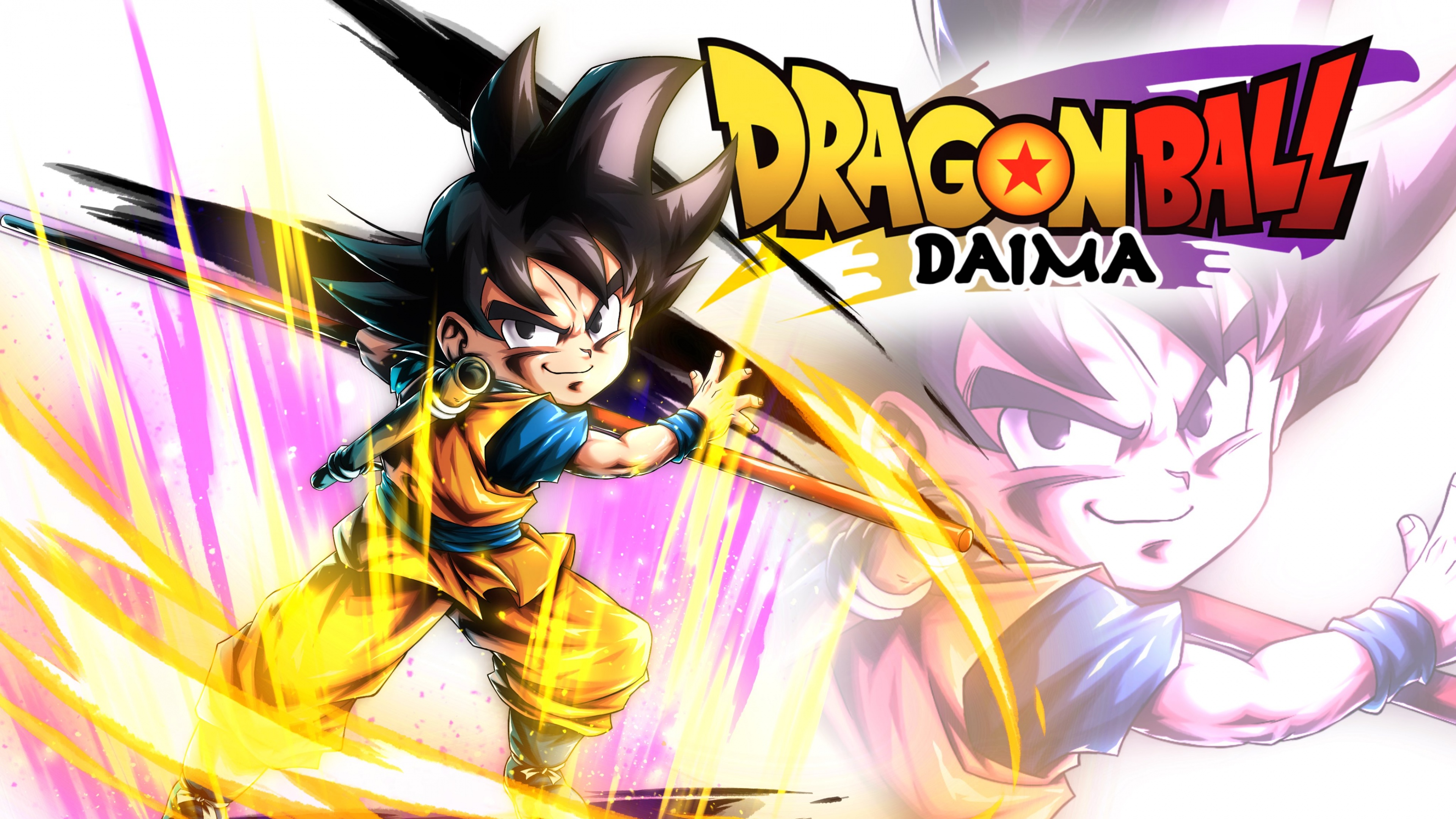 A high-quality fan art illustration of Son Goku from the anime series Dragon Ball DAIMA.