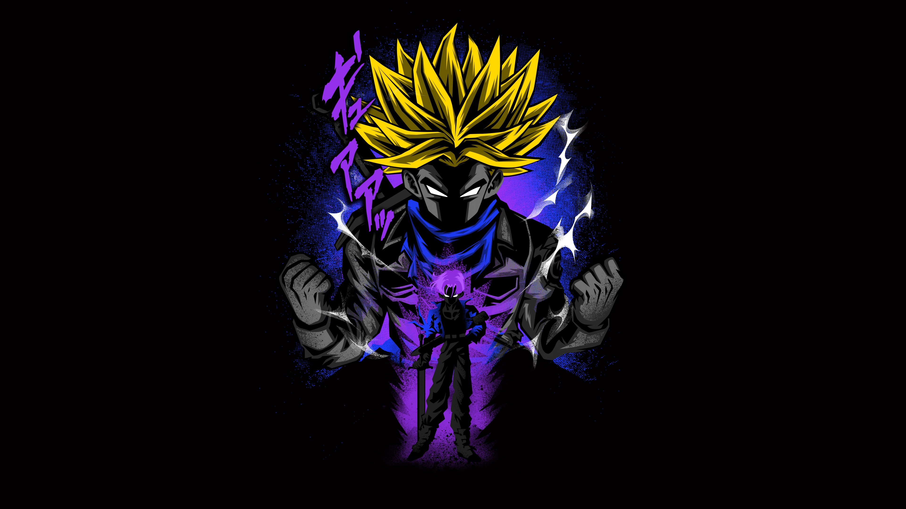 A high-resolution, cinematic close-up of Son Goku from the anime Dragon Ball Z against a solid black background.