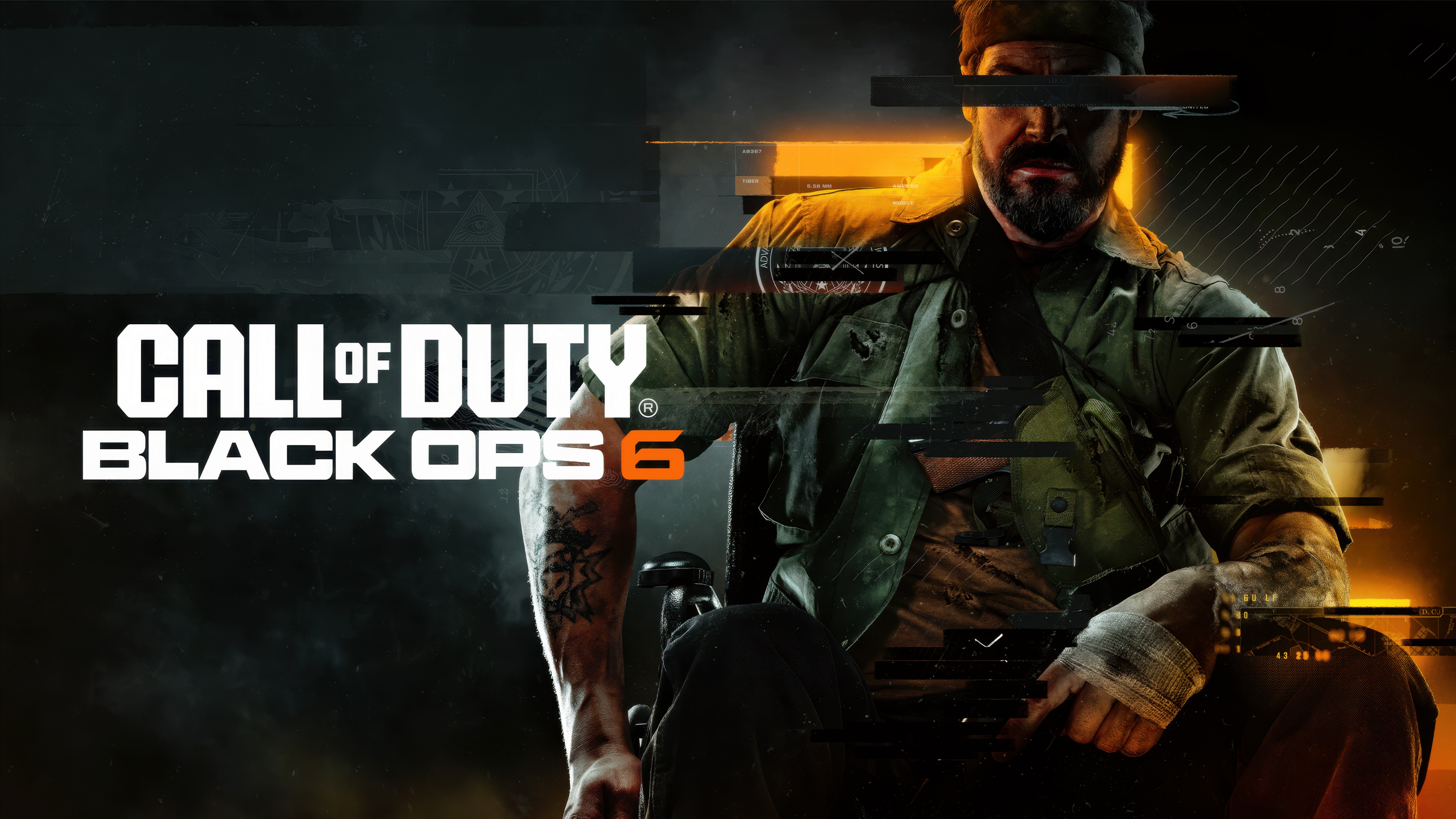 A heavily armed tactical soldier from Call of Duty: Black Ops 6 wearing advanced combat gear and night vision equipment.