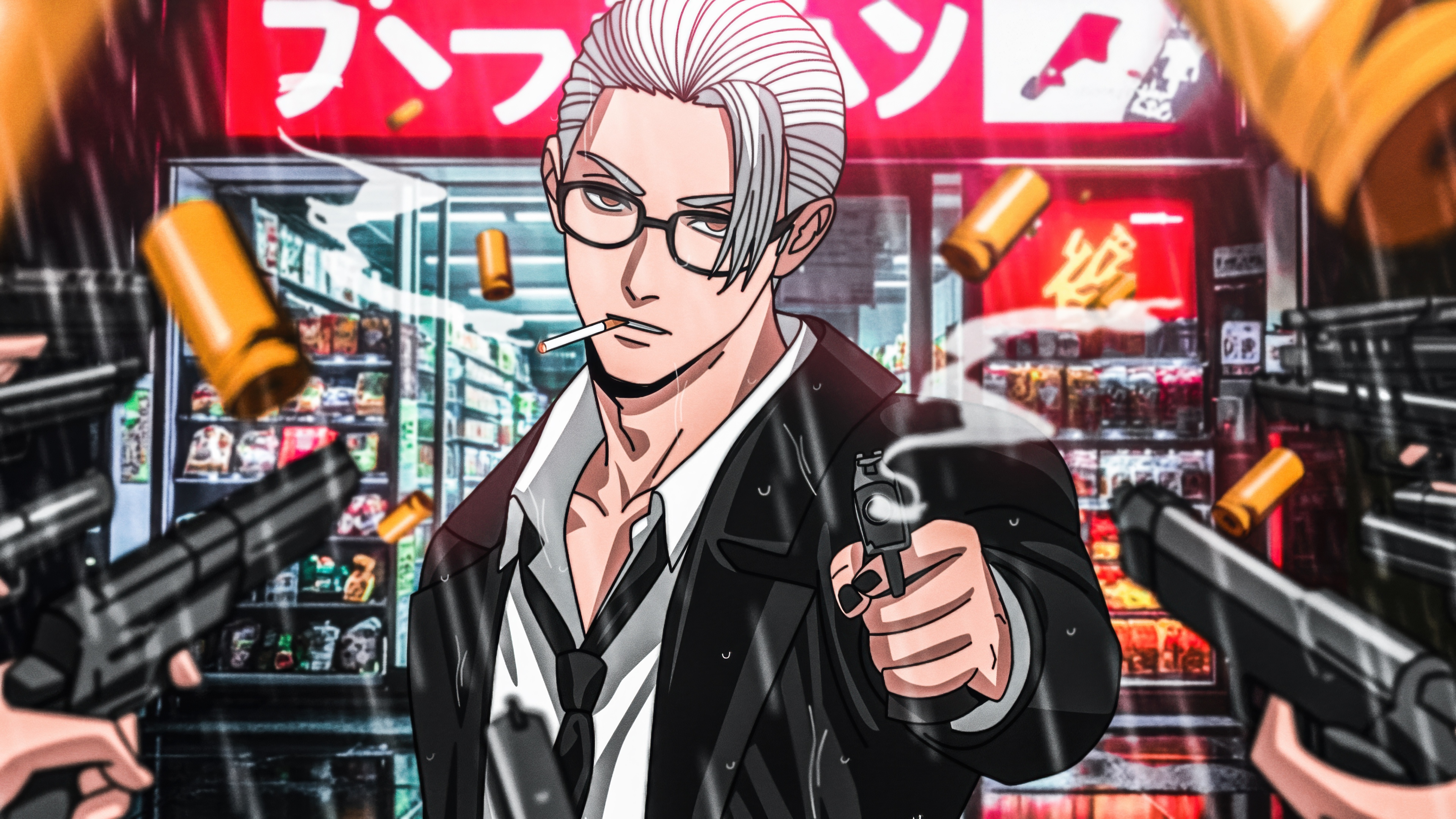 A high-resolution portrait of Taro Sakamoto, the iconic hitman character from Sakamoto Days.