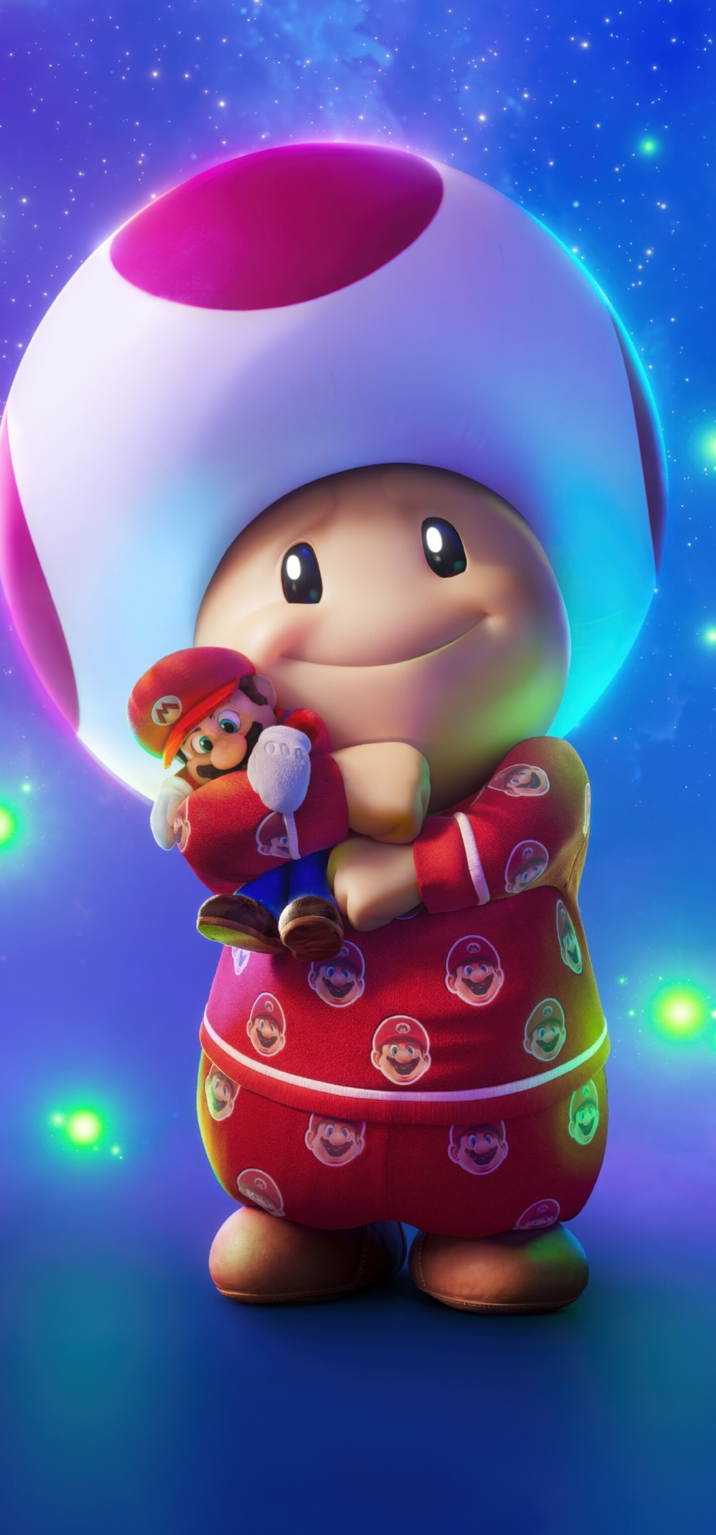 A high-resolution 5K cinematic render of Toad from the Super Mario Galaxy universe in an animation movie style.