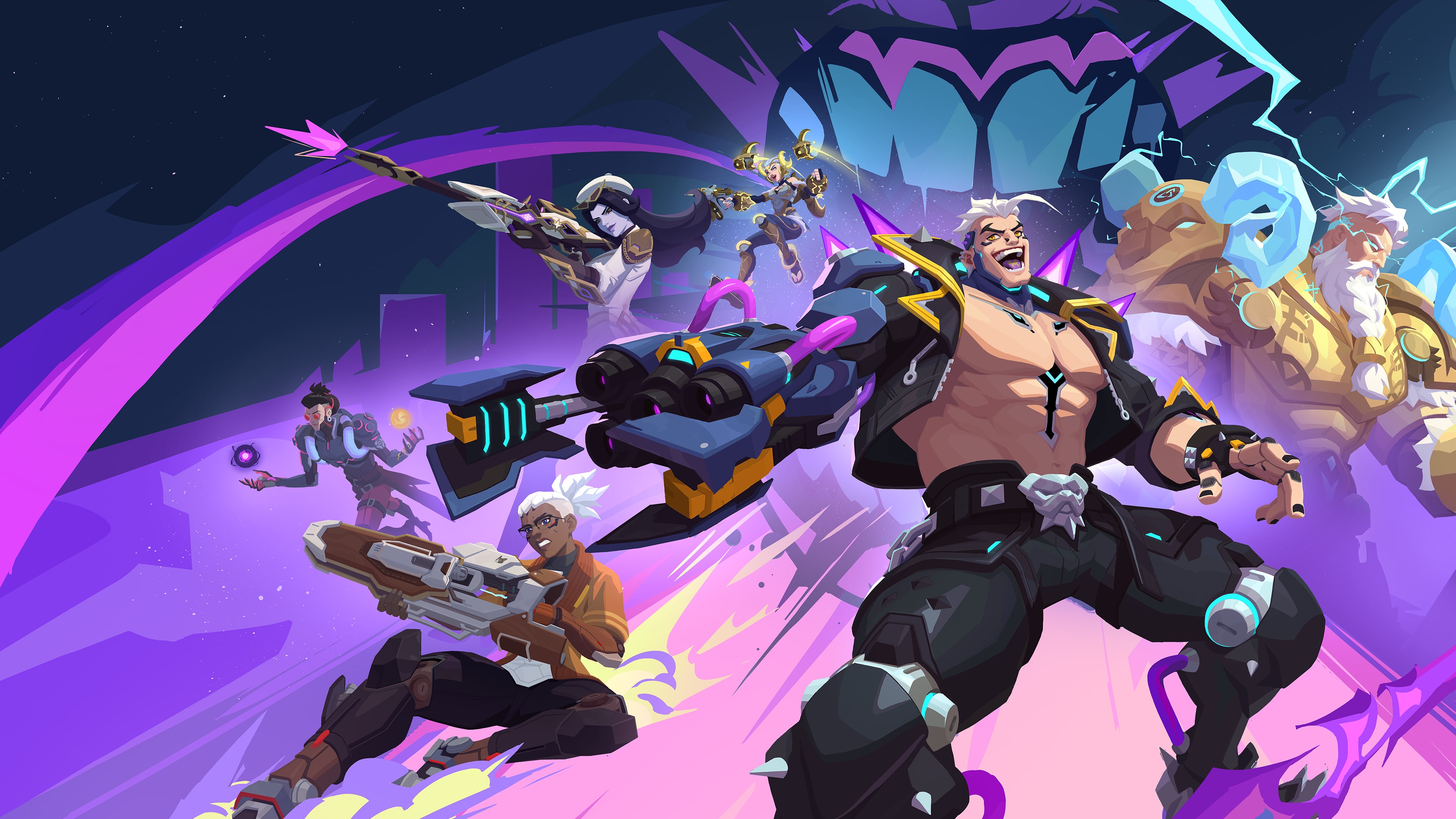 A cinematic action shot of Tracer from Overwatch 2 showcasing her futuristic combat gear.
